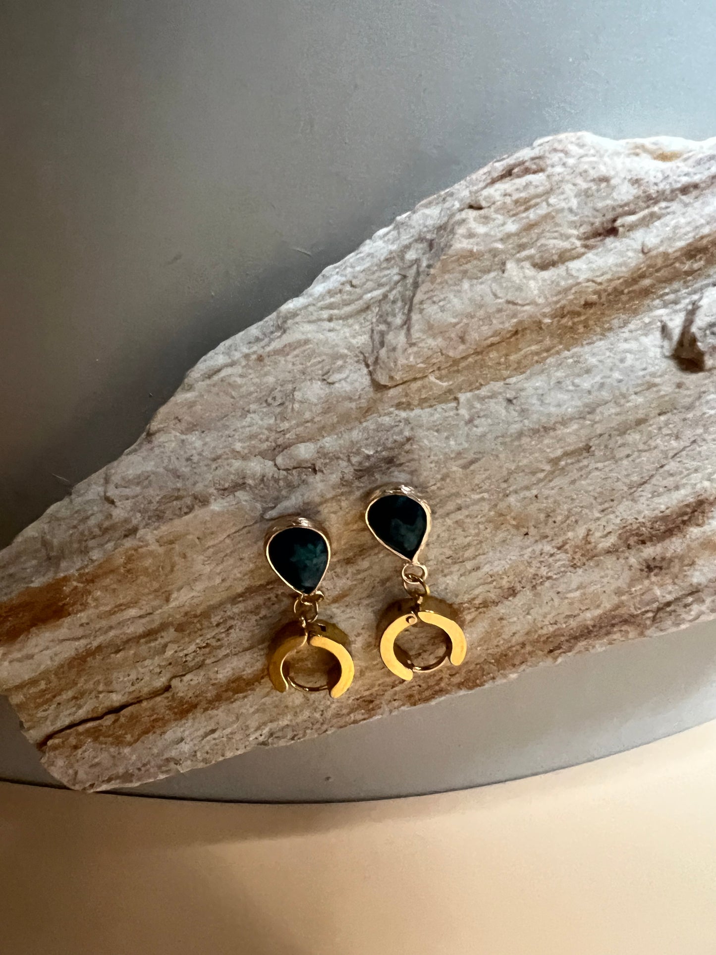 Crystal & Stone Dainty Gold Hoops