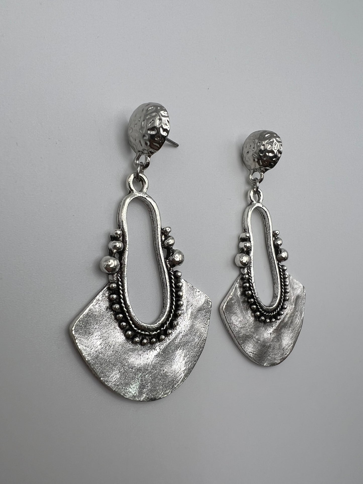 Western Boho Silver Dangle Earrings