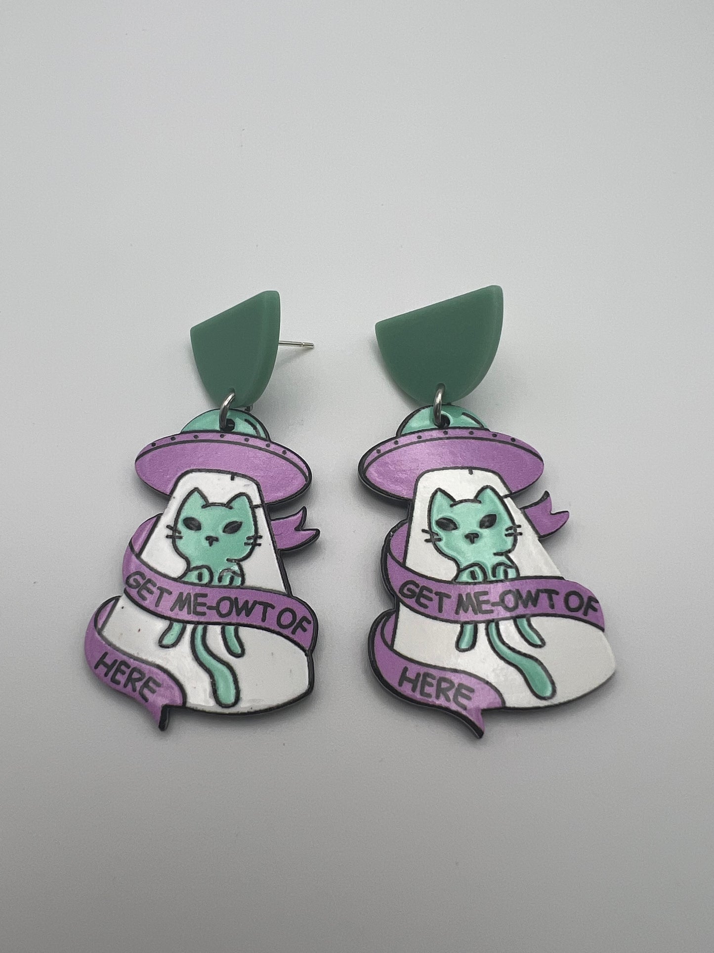 Cat & Aliens Dangle Earrings