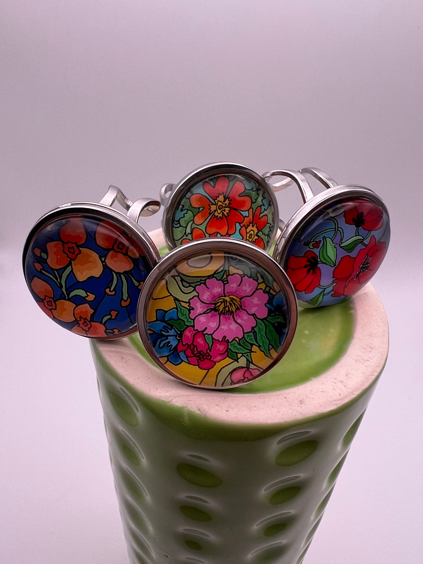 Oversized Elegant Floral Statement Rings