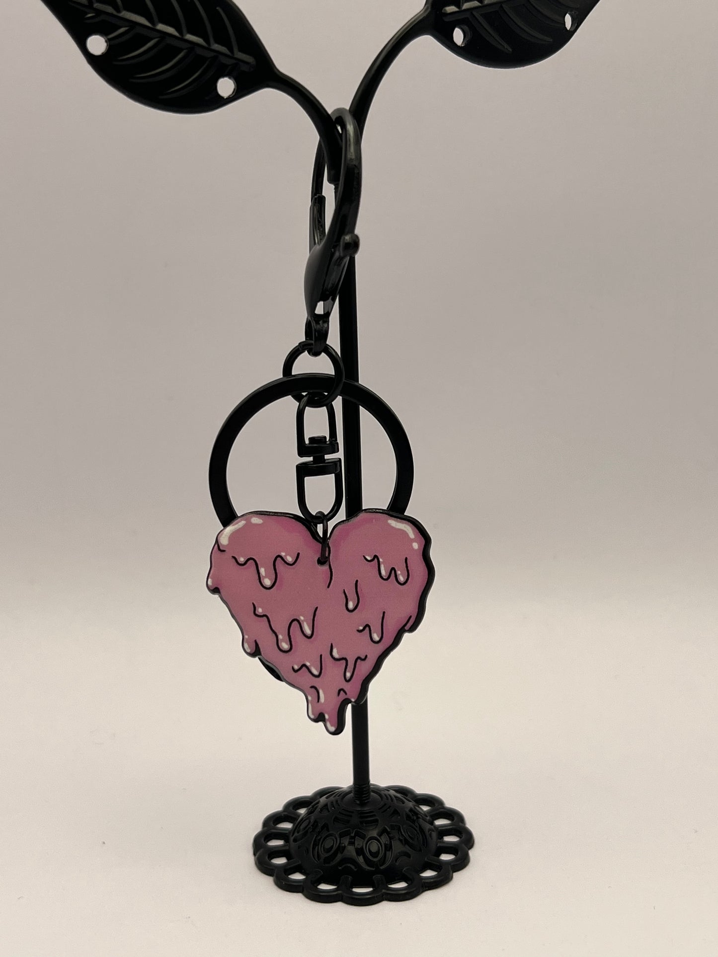 Pastel Goth Melted Heart Keychain