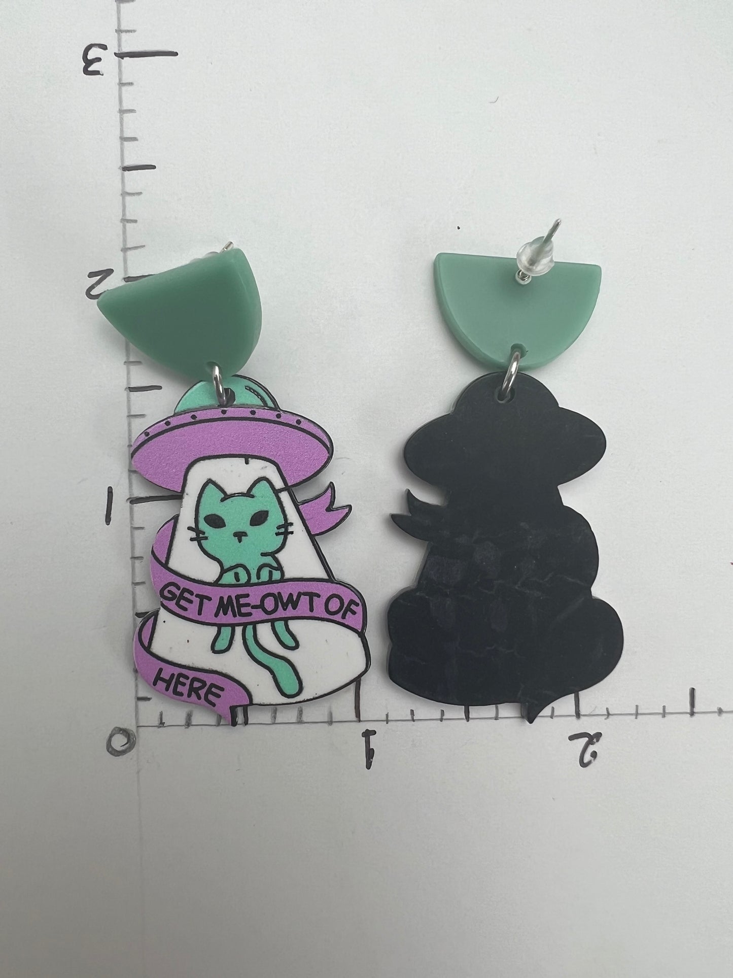 Cat & Aliens Dangle Earrings