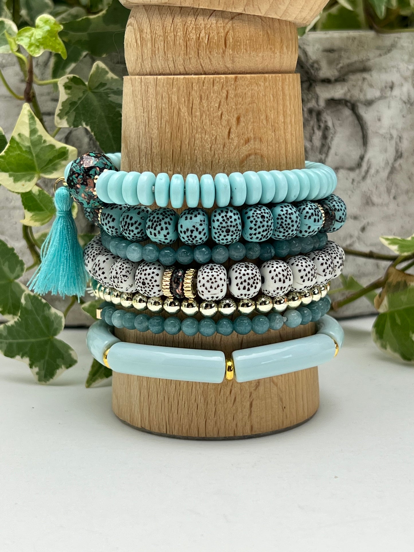 Trendy Stackable Bead Bracelet Set