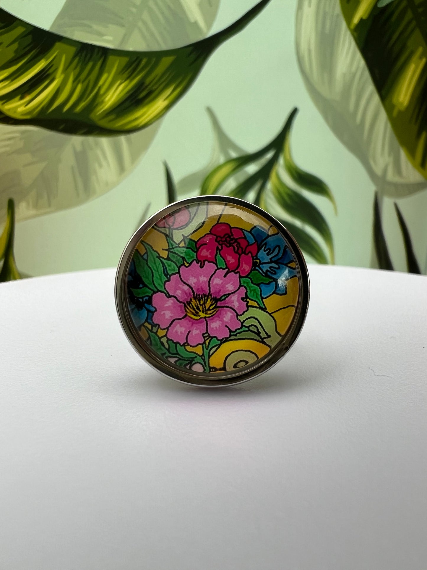 Oversized Elegant Floral Statement Rings