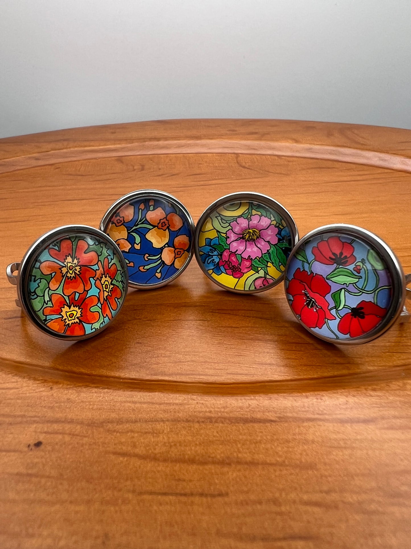 Oversized Elegant Floral Statement Rings