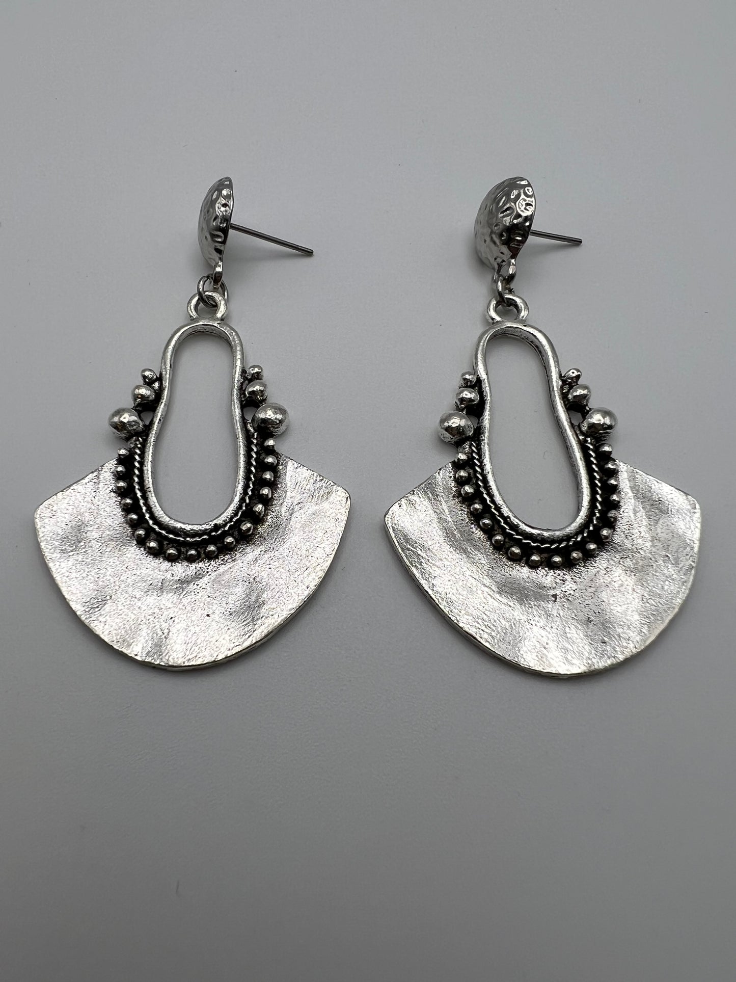 Western Boho Silver Dangle Earrings