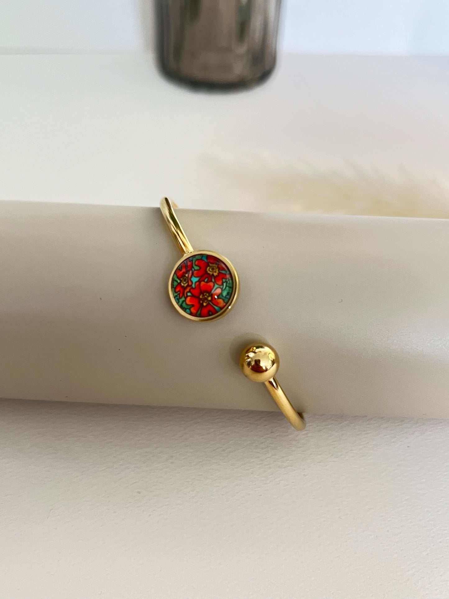 Floral Delicate Gold Bracelet Cuff