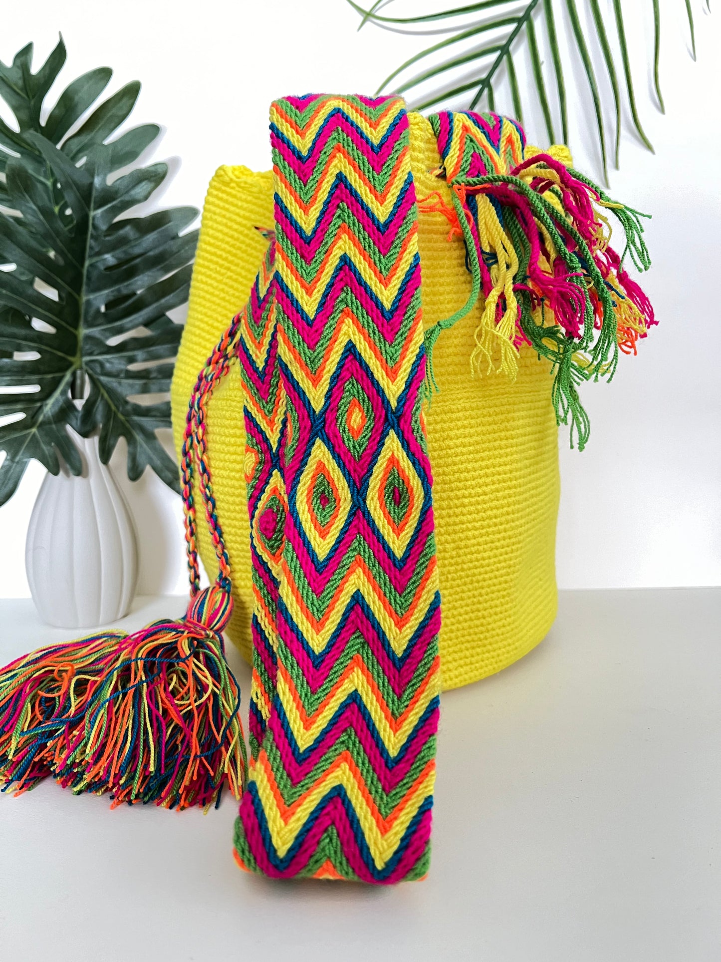 Bright Yellow Wayuu Mochila Bag