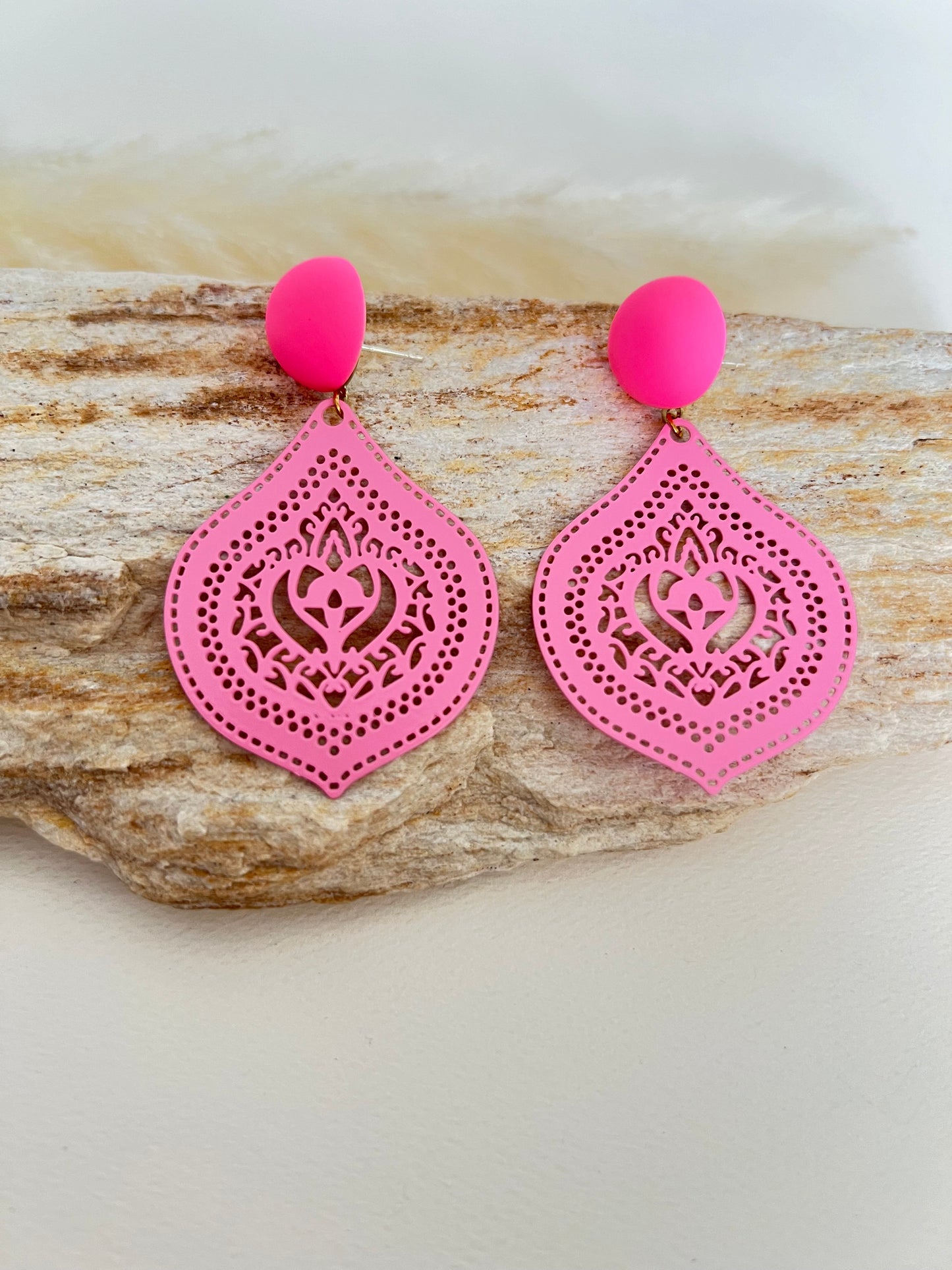 Ornate Pop-of-color Statement Earrings