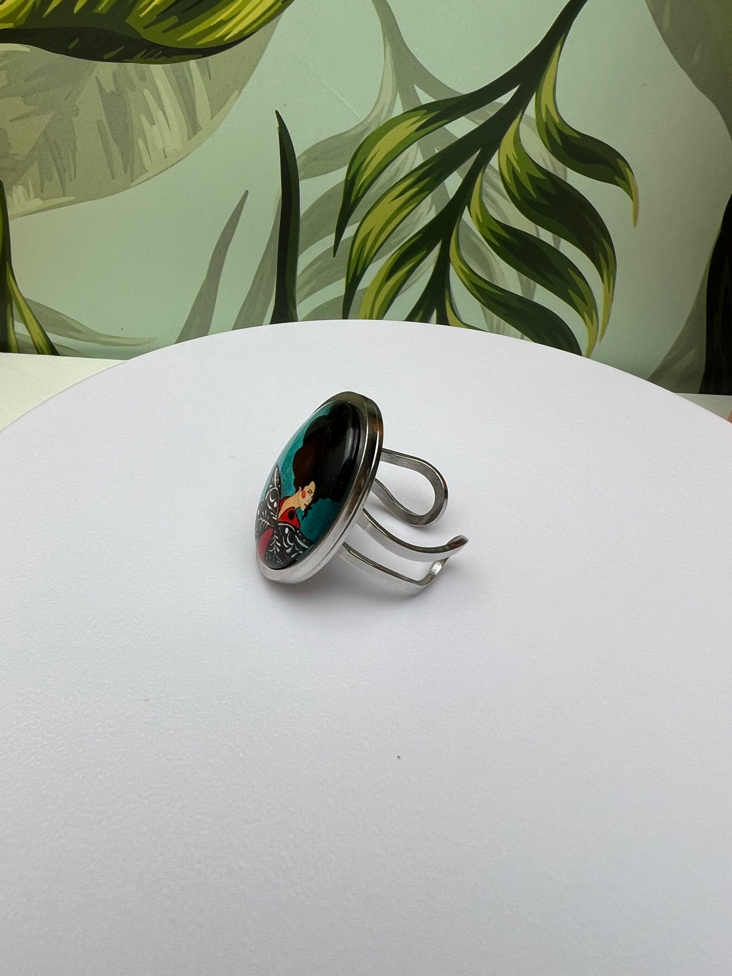 Winged Woman Oval Ring