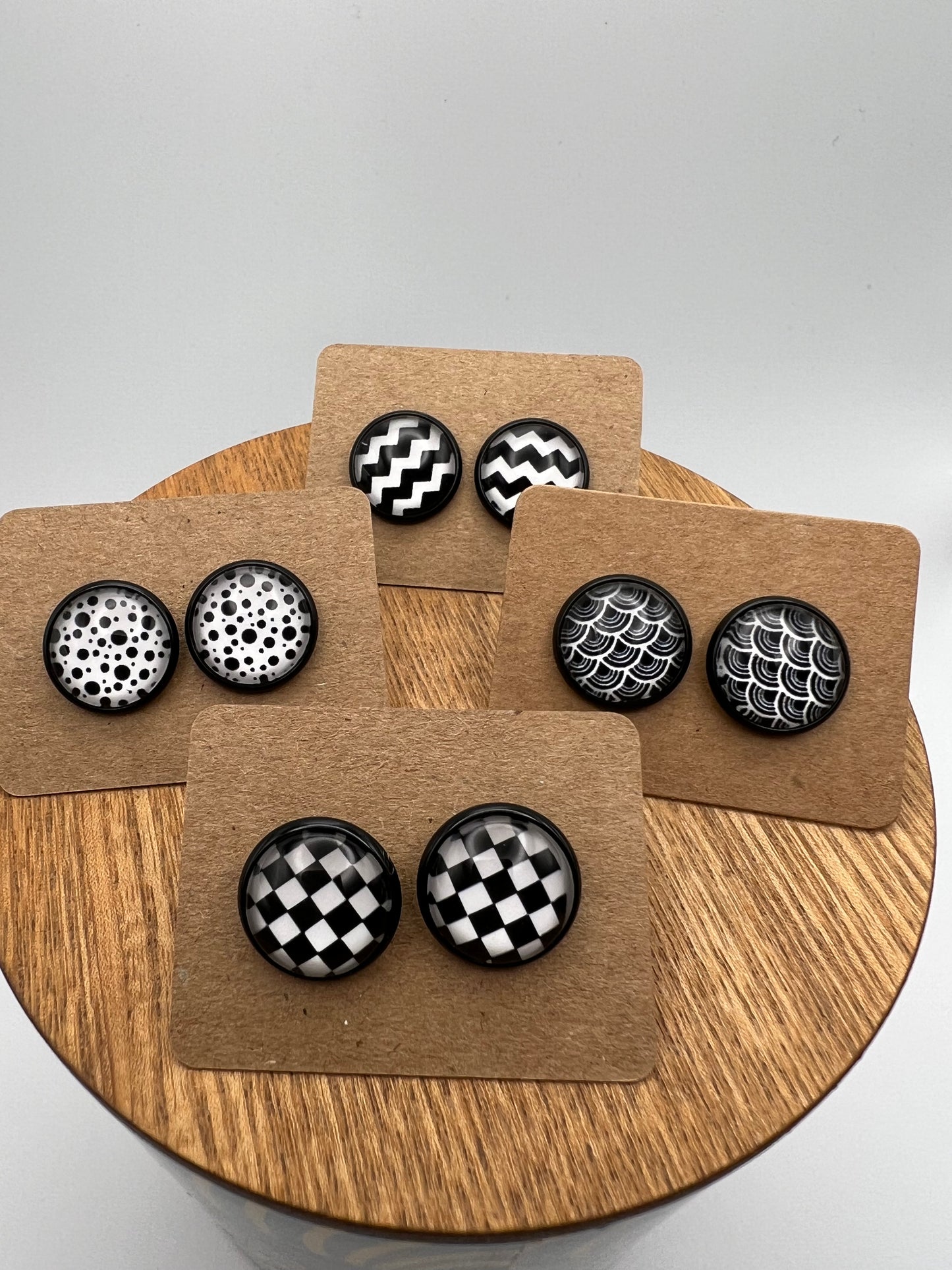 Colorful Polka-Dot Stud Earrings