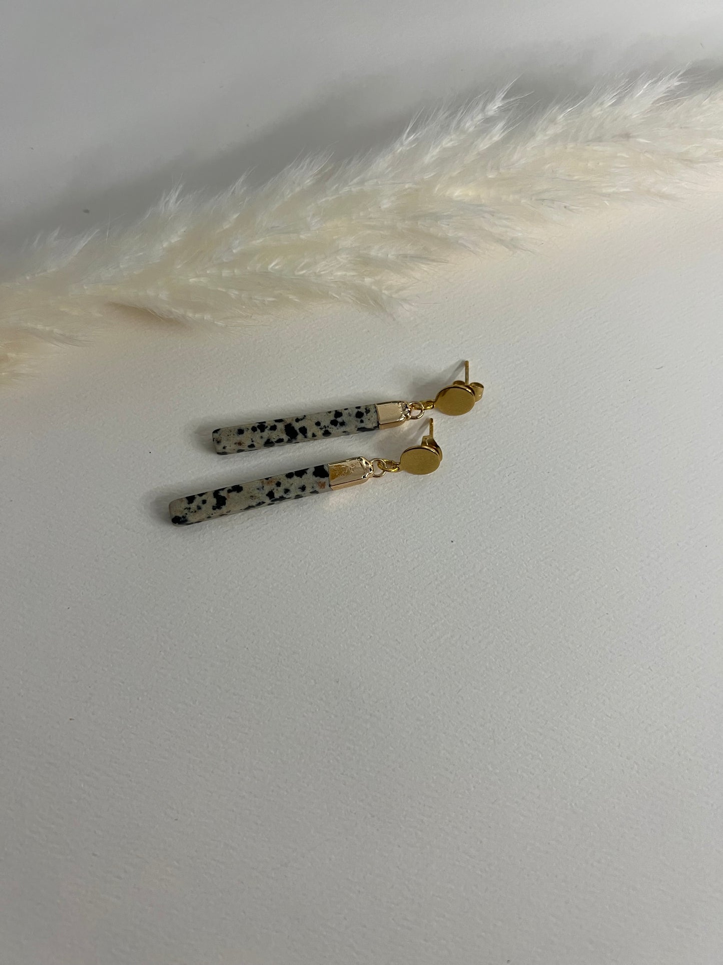 Dalmatian Jasper Stone Earrings