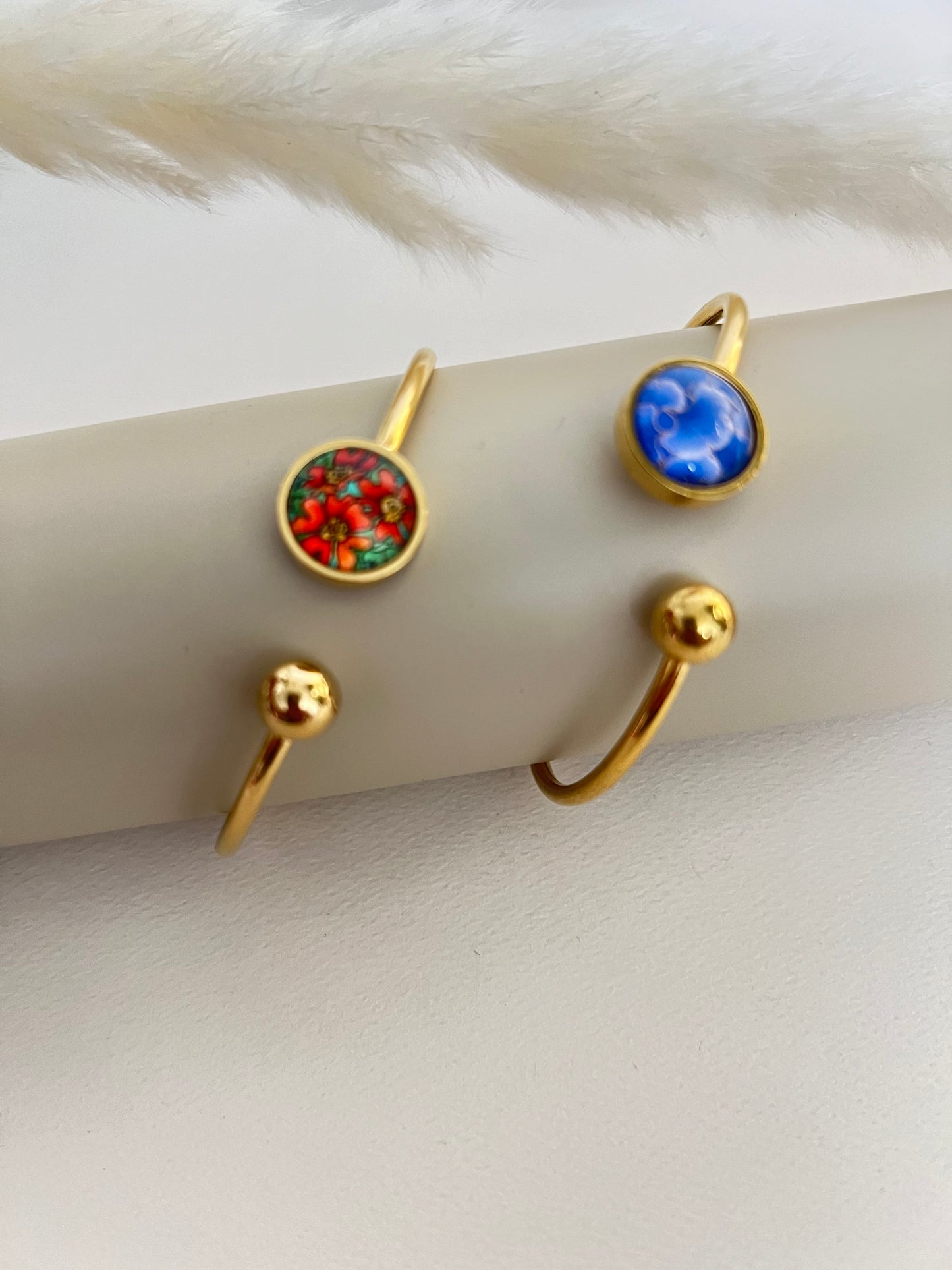 Floral Delicate Gold Bracelet Cuff