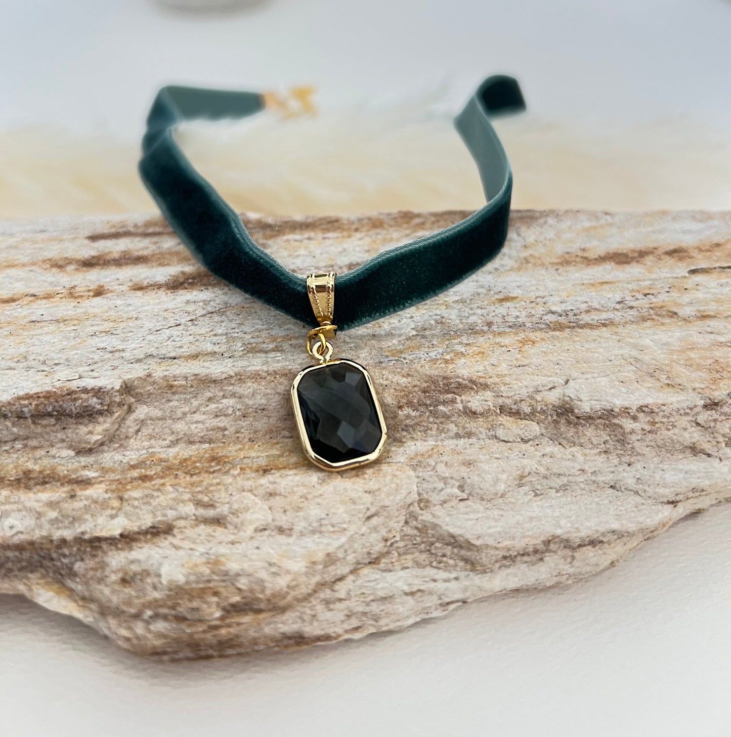 Velvet Choker with Stylish Pendant