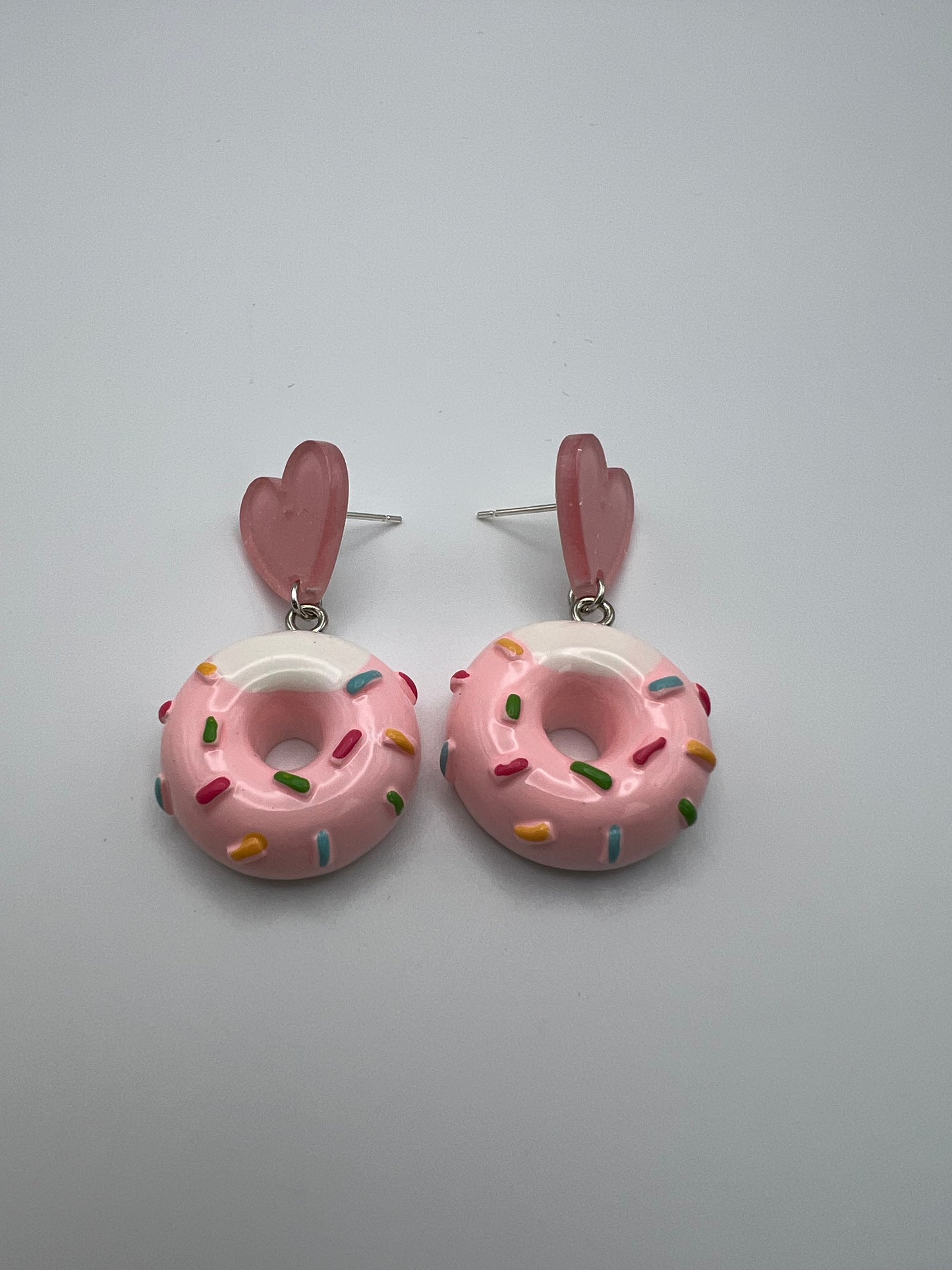 Kawaii Donut & Heart Dangle Earrings
