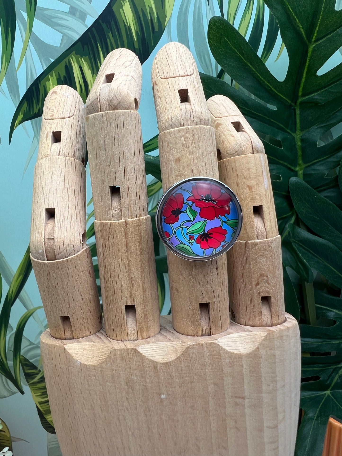 Oversized Elegant Floral Statement Rings