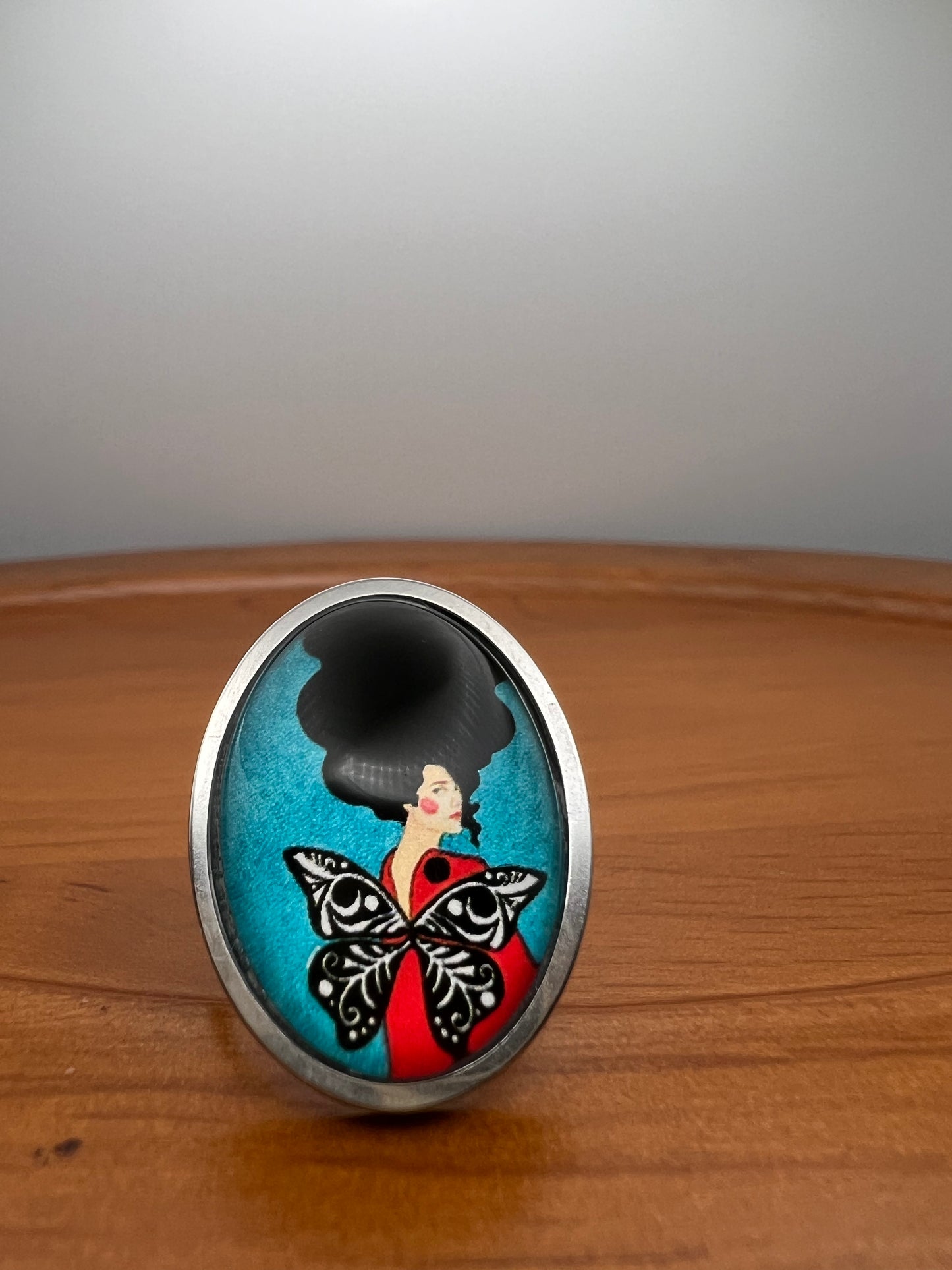 Winged Woman Oval Ring