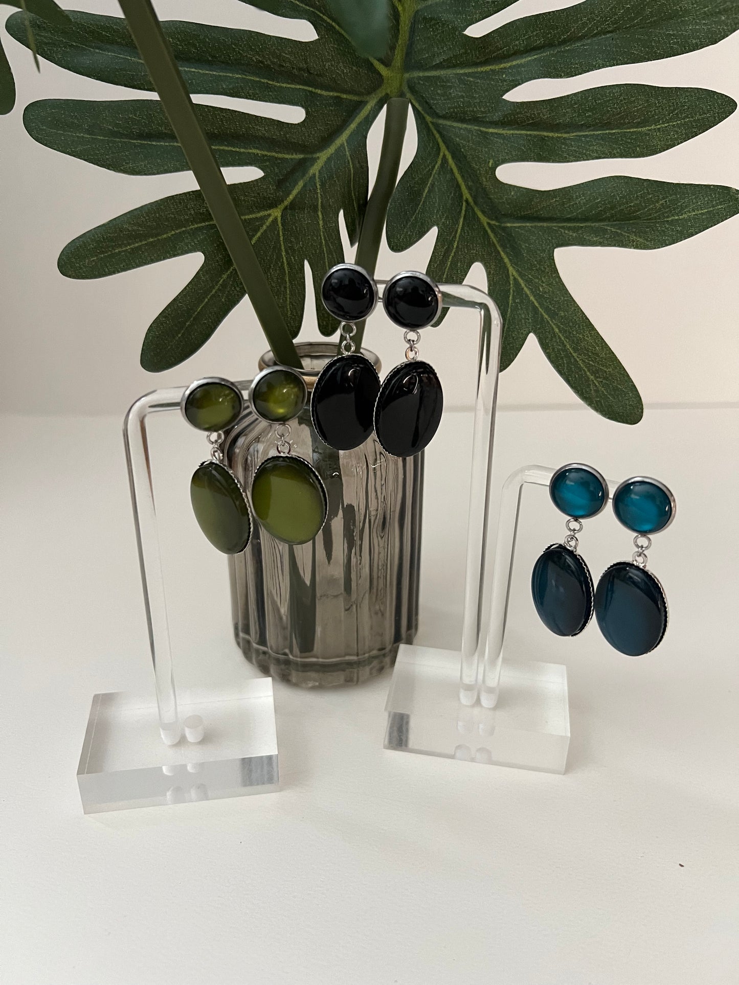 Vintage-Inspired Color Block Earrings