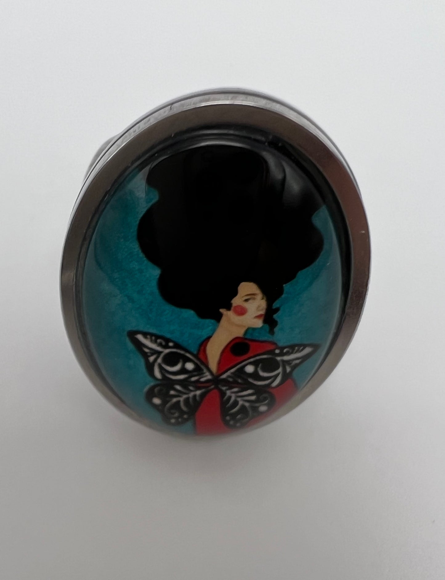 Winged Woman Oval Ring