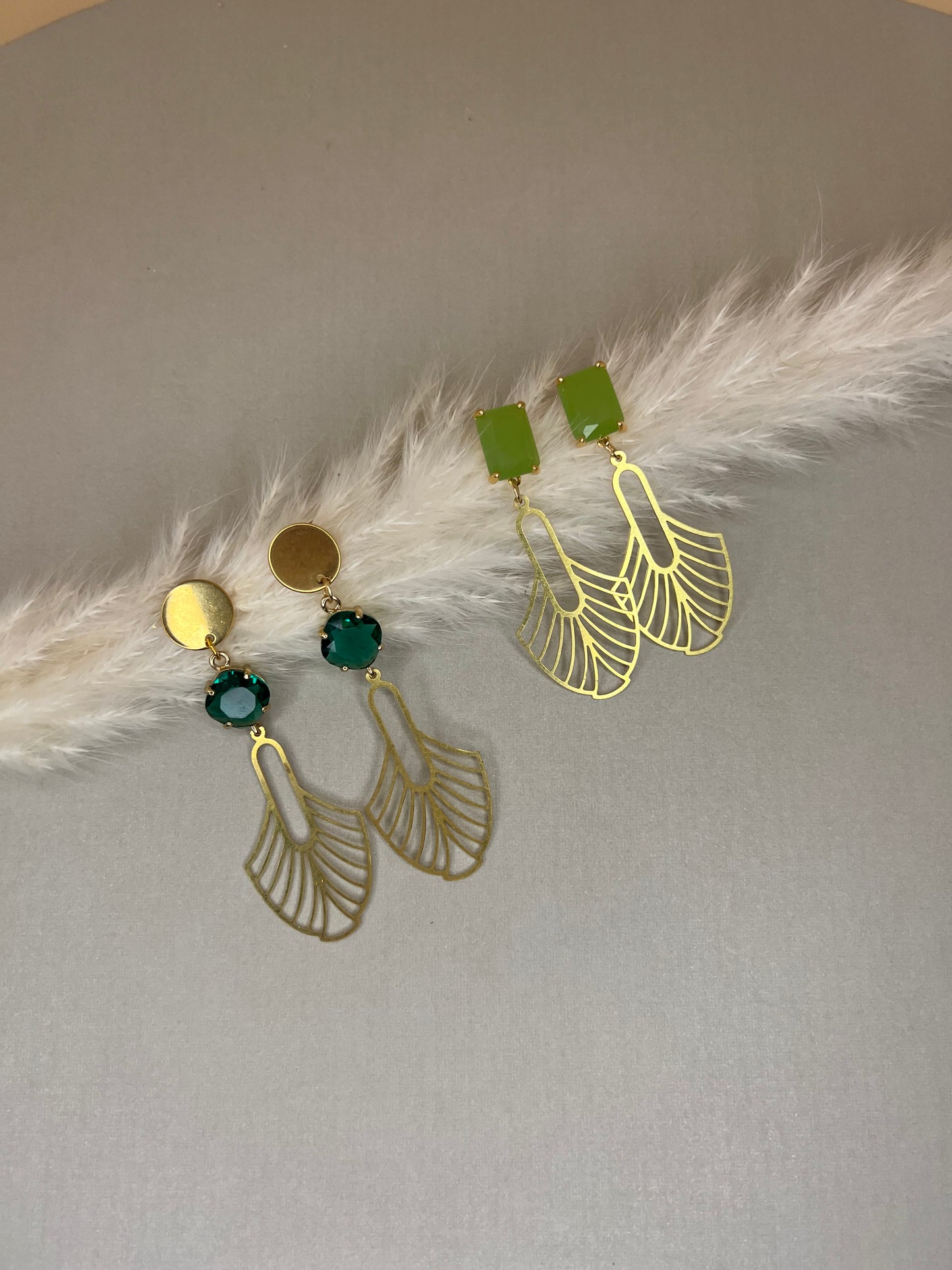 Art-Deco Elegant Brass Earrings