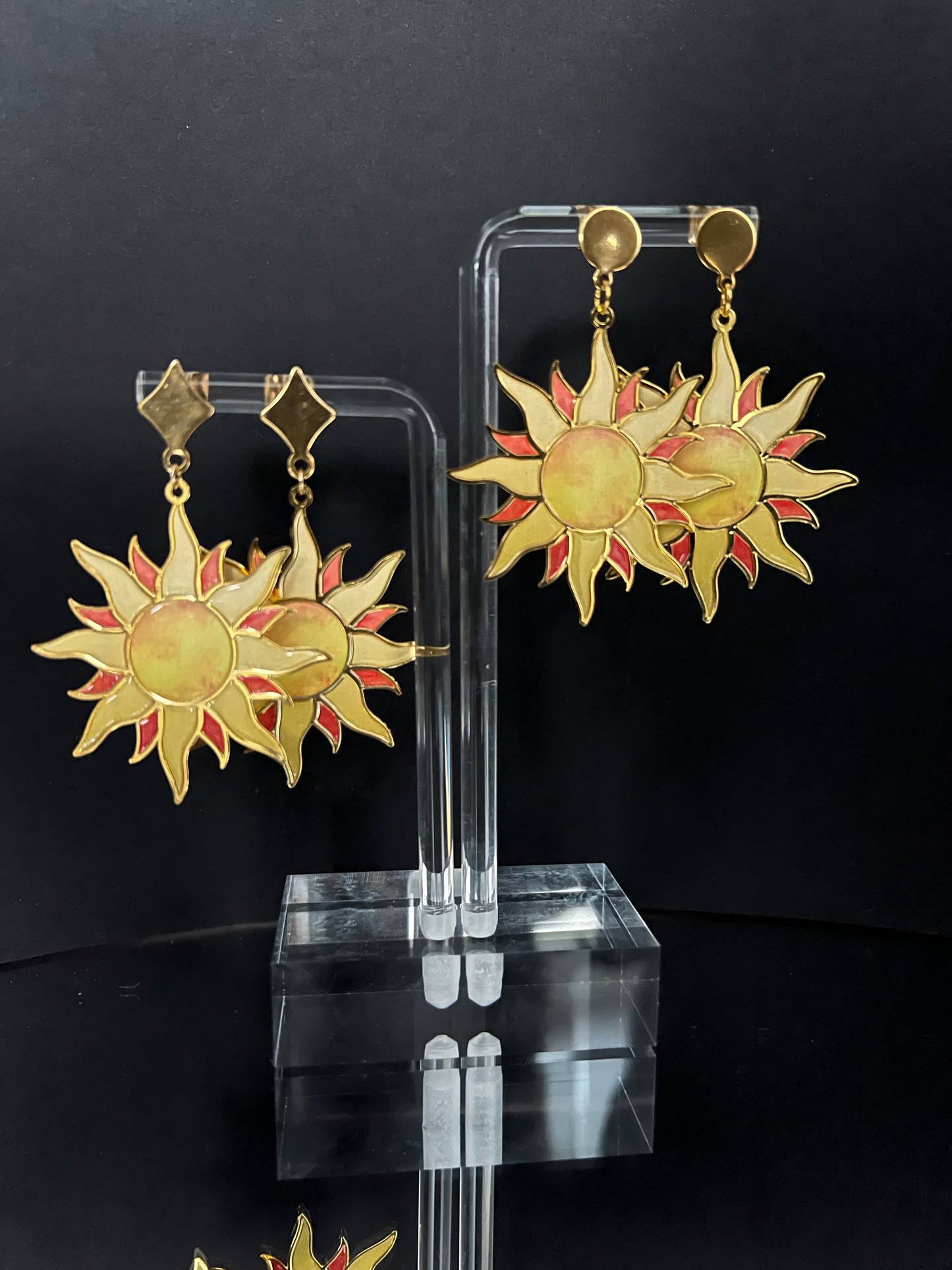 Brass Sun Statement Earrings