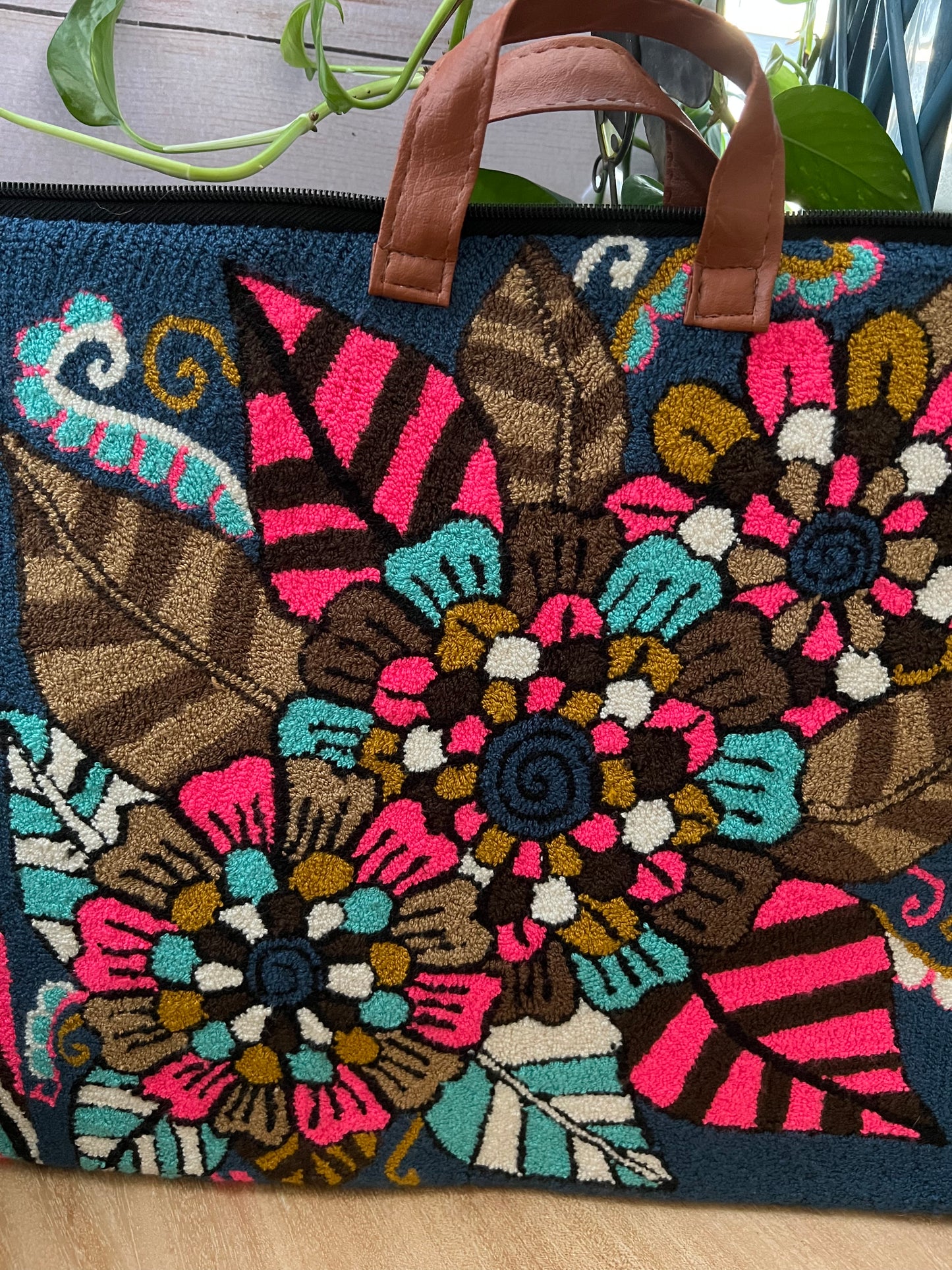 Floral Handwoven Messenger Bag