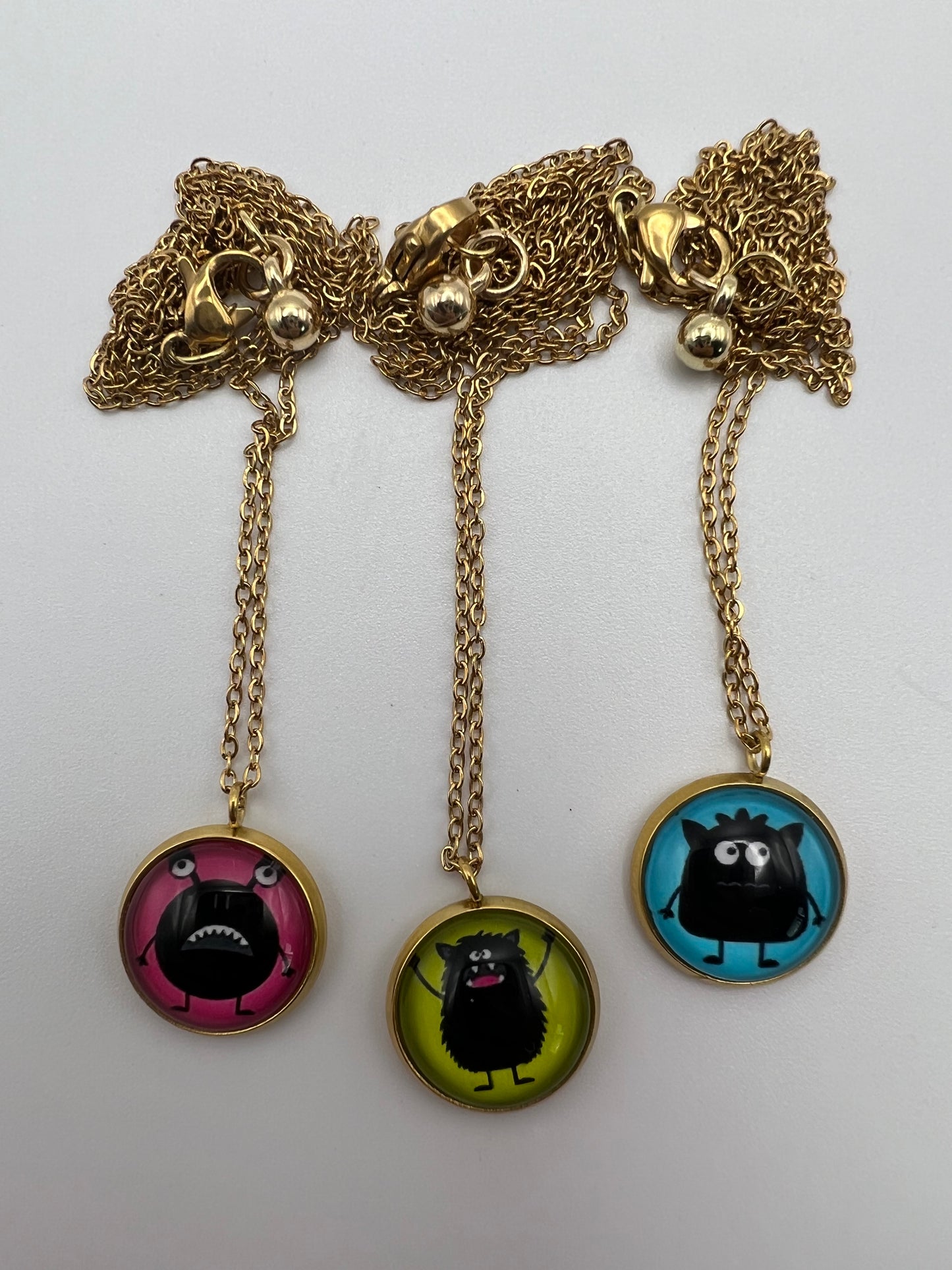Cutesy Monster Pendant Necklace