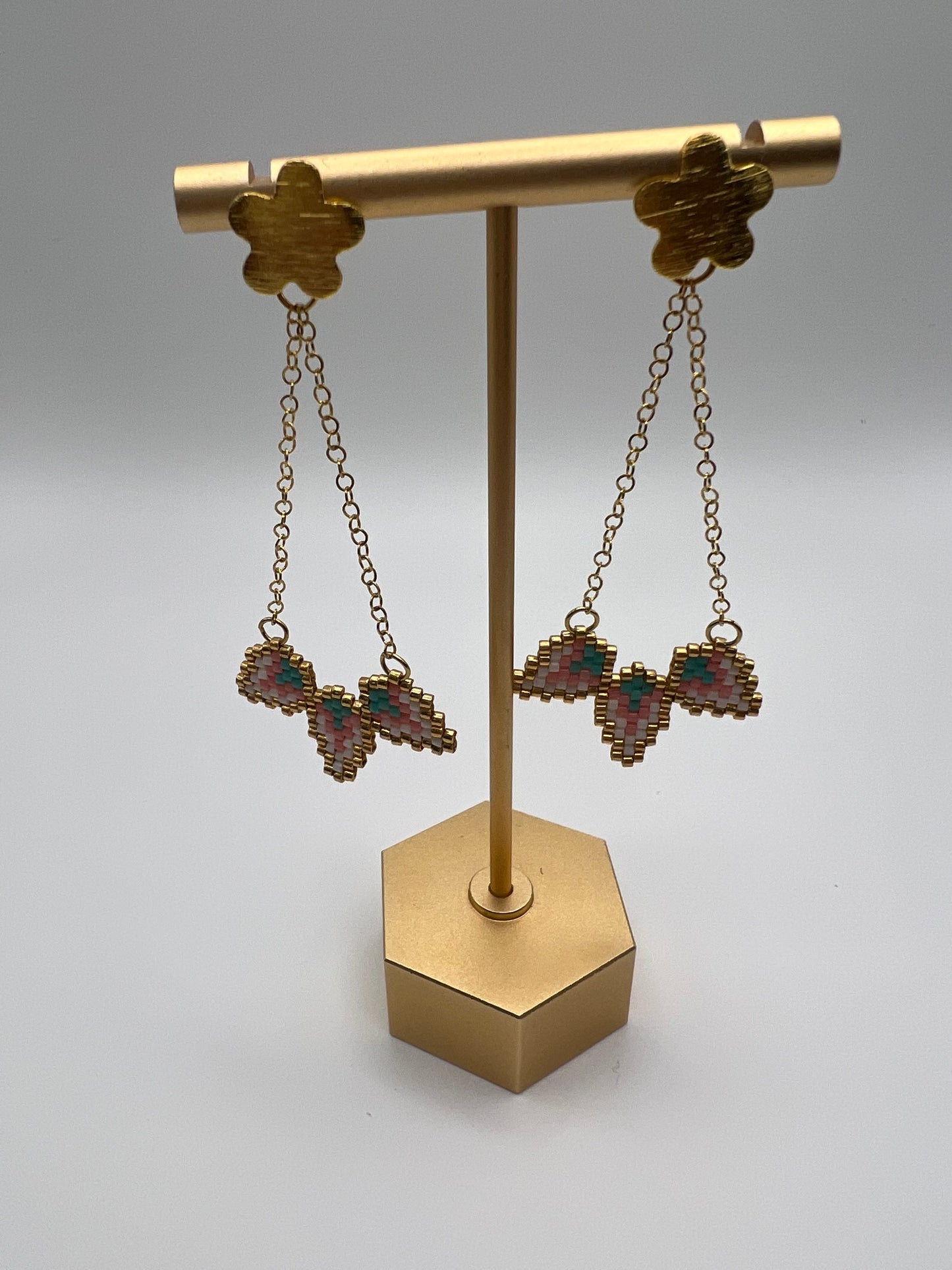 Delicate Flower Beaded Earrings