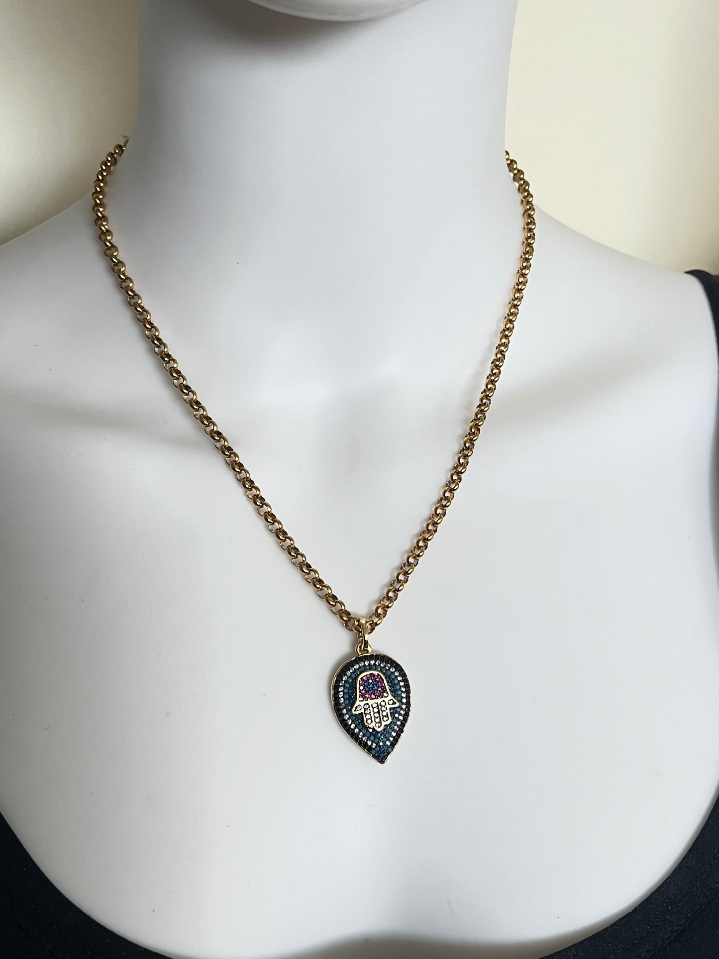 Hamsa Hand Statement Necklace