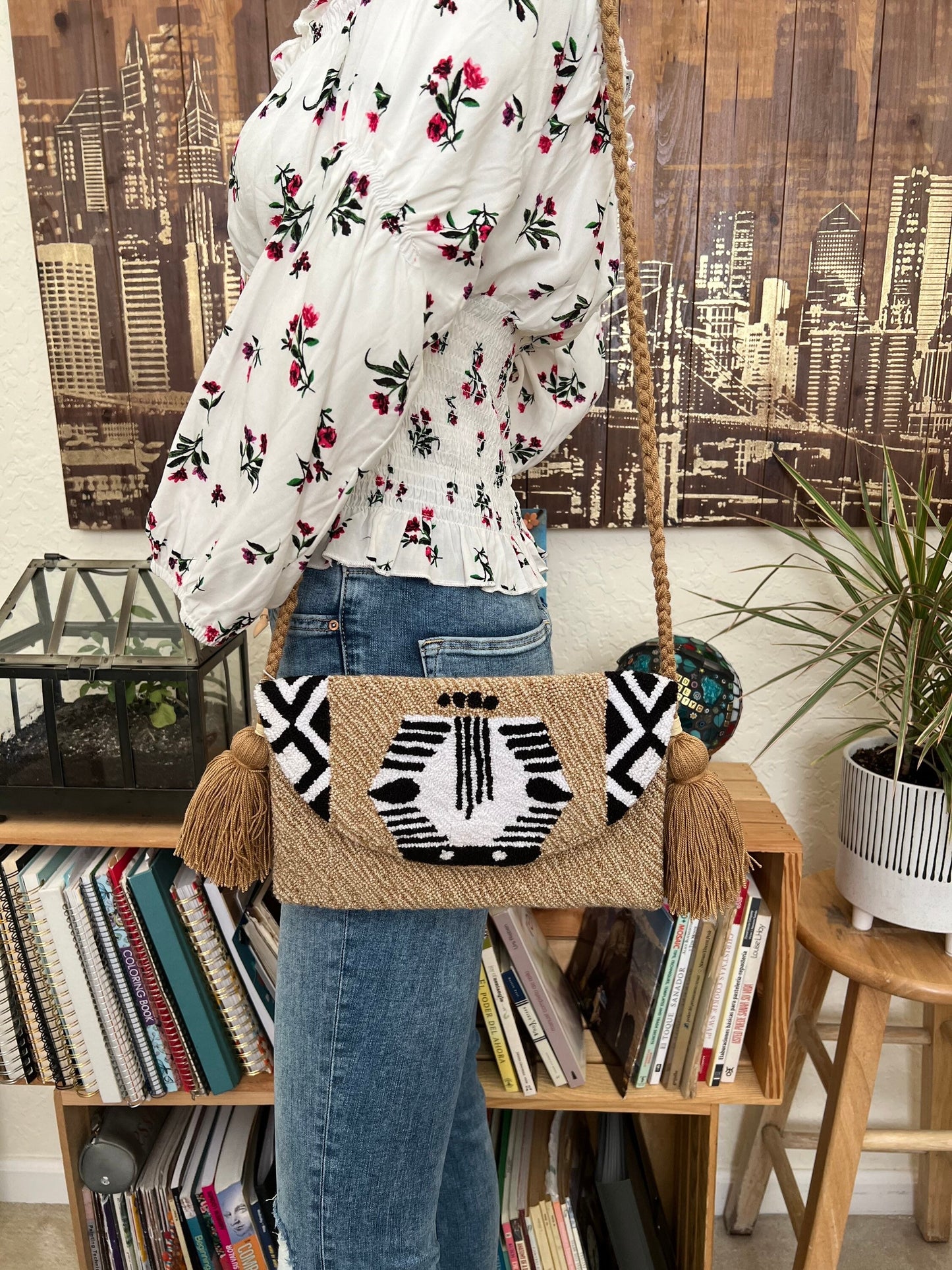 Safari Pattern Shoulder Bag