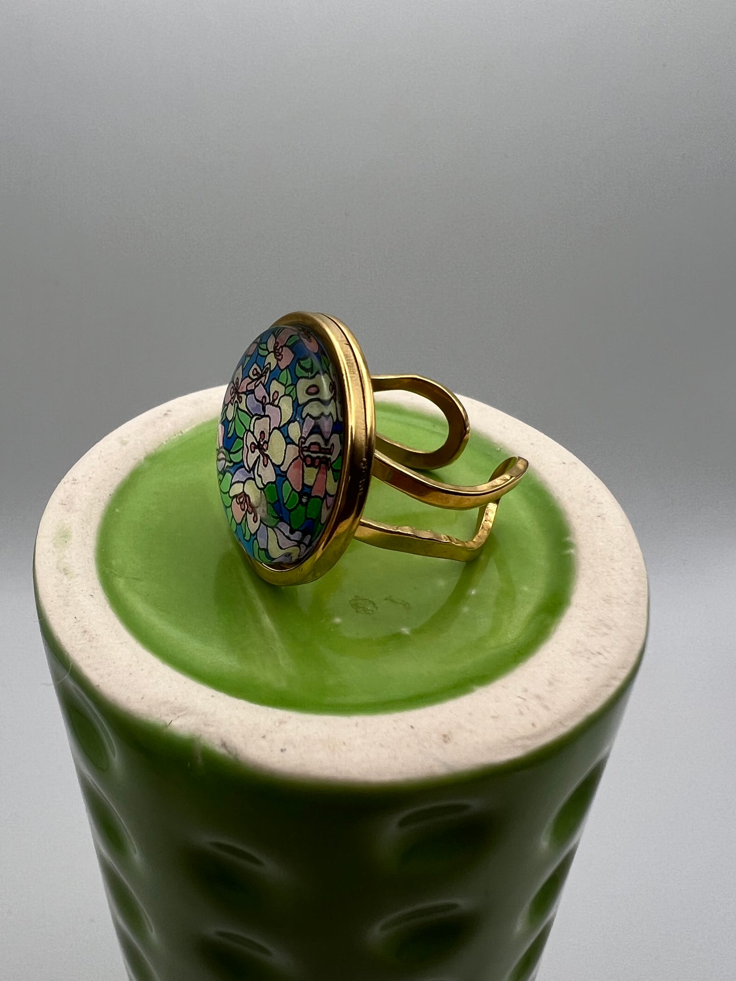 Floral Round Statement Rings