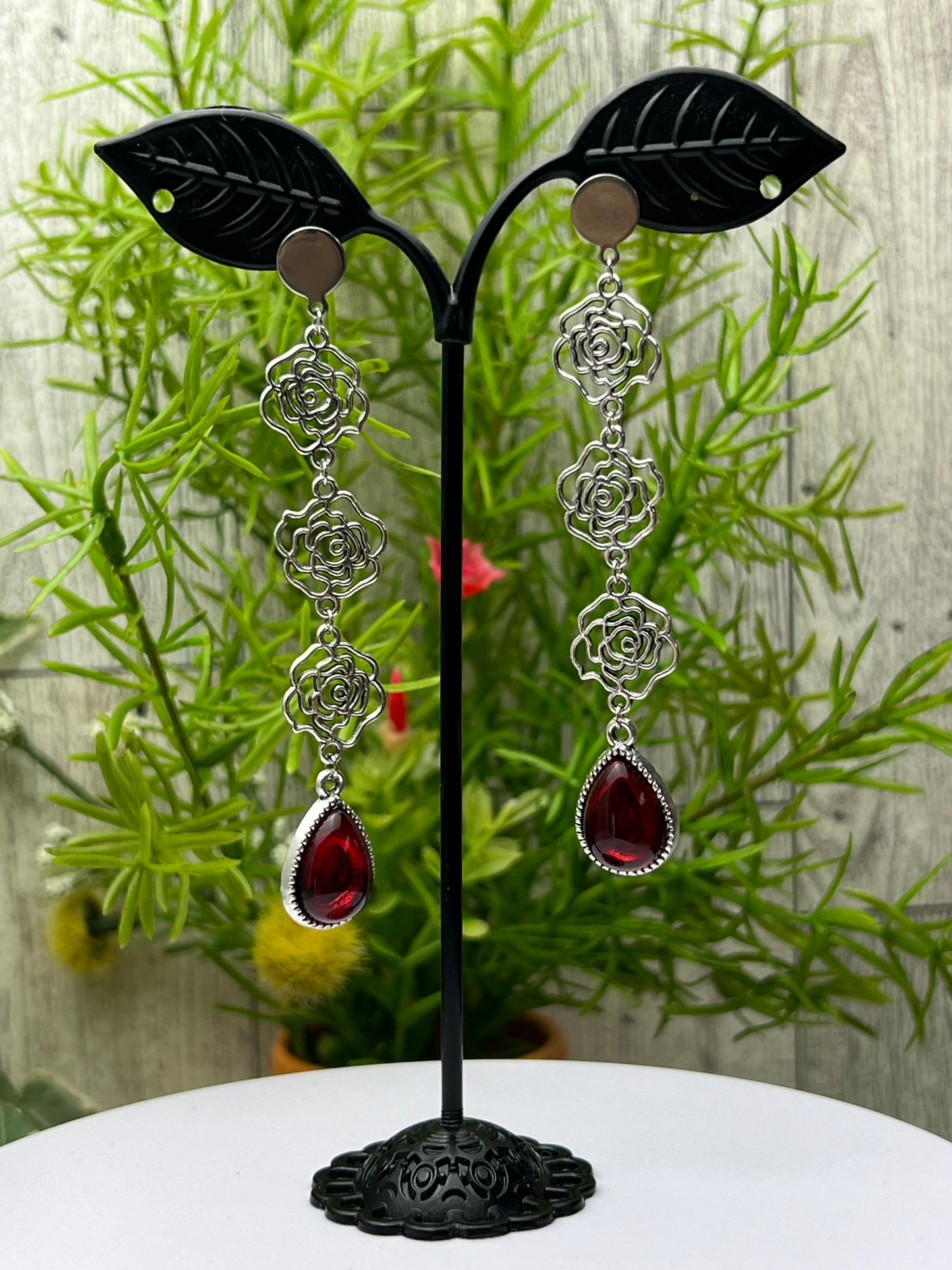 Romantic Rose Dangle Earrings