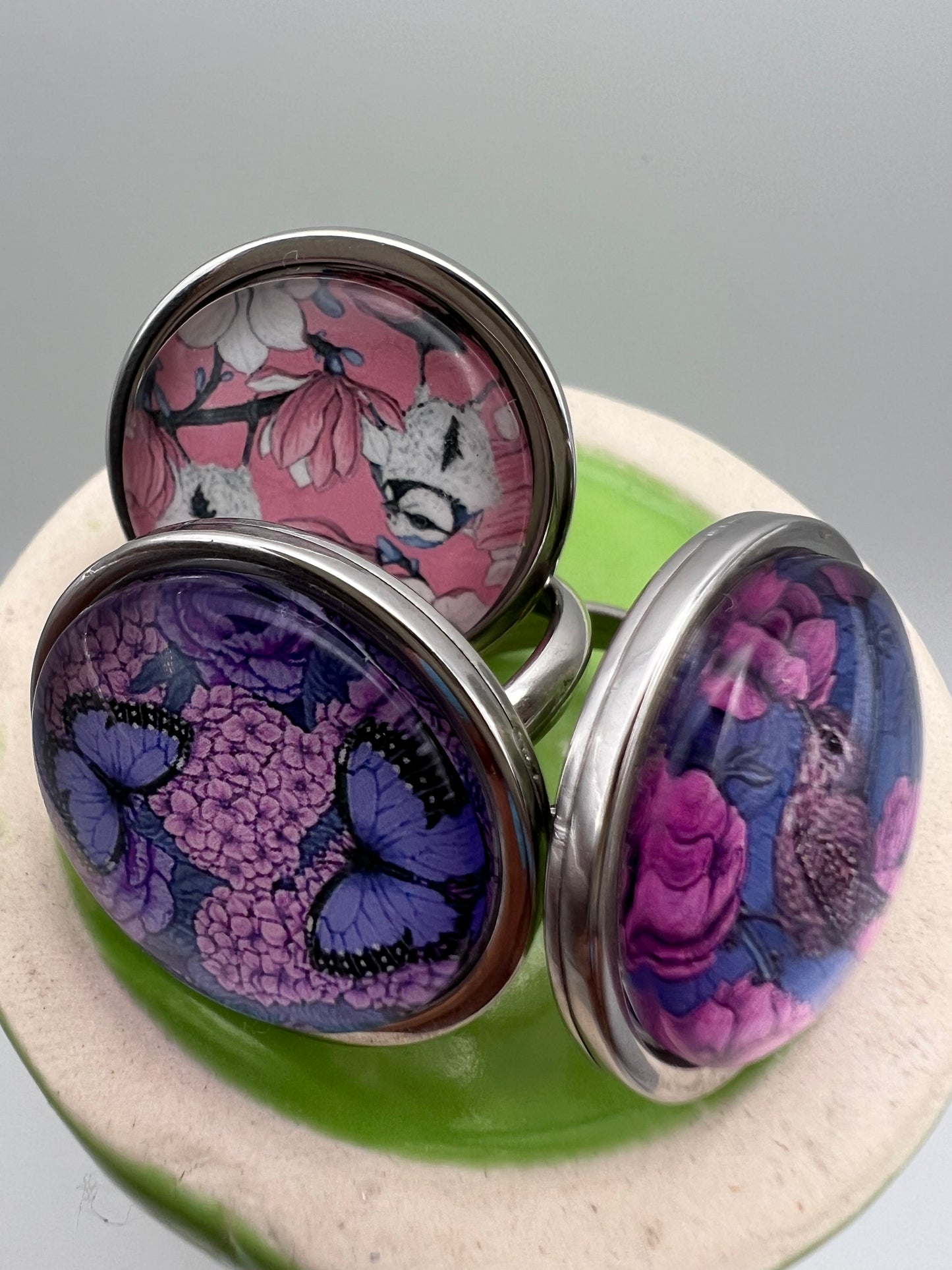 Boho Chic Floral Statement Rings