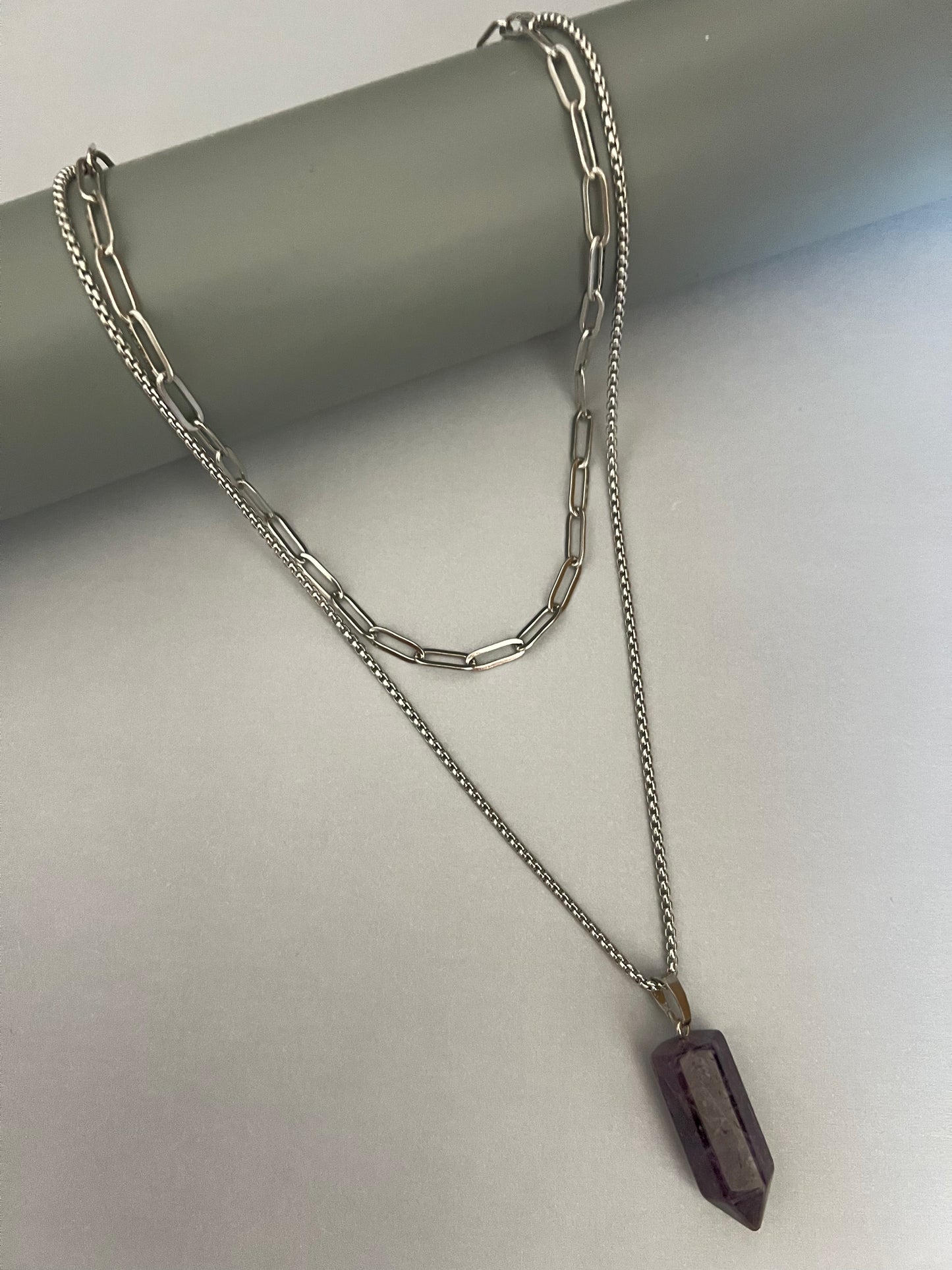Purple Amethyst Multi-Strain Necklace