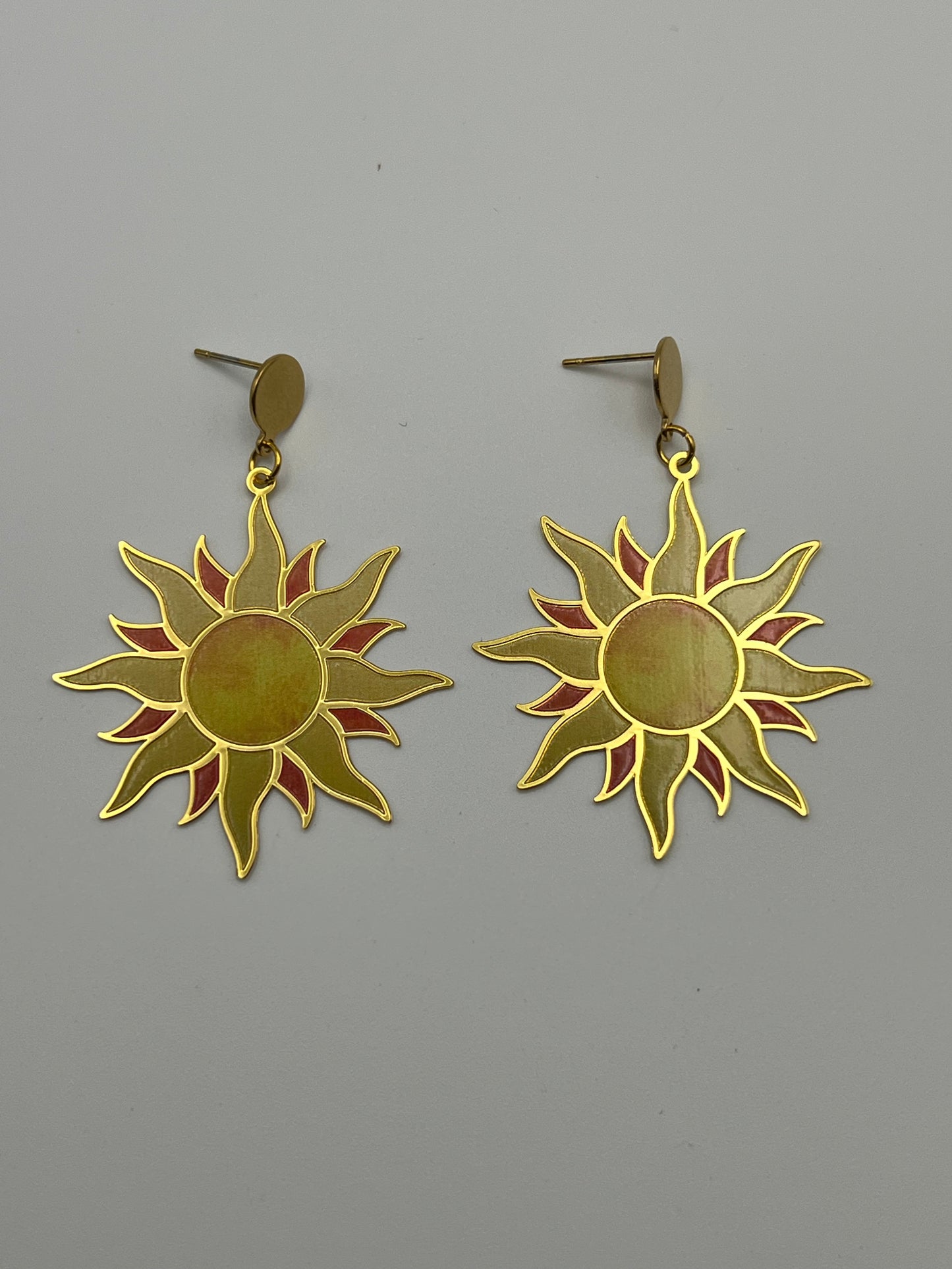 Brass Sun Statement Earrings