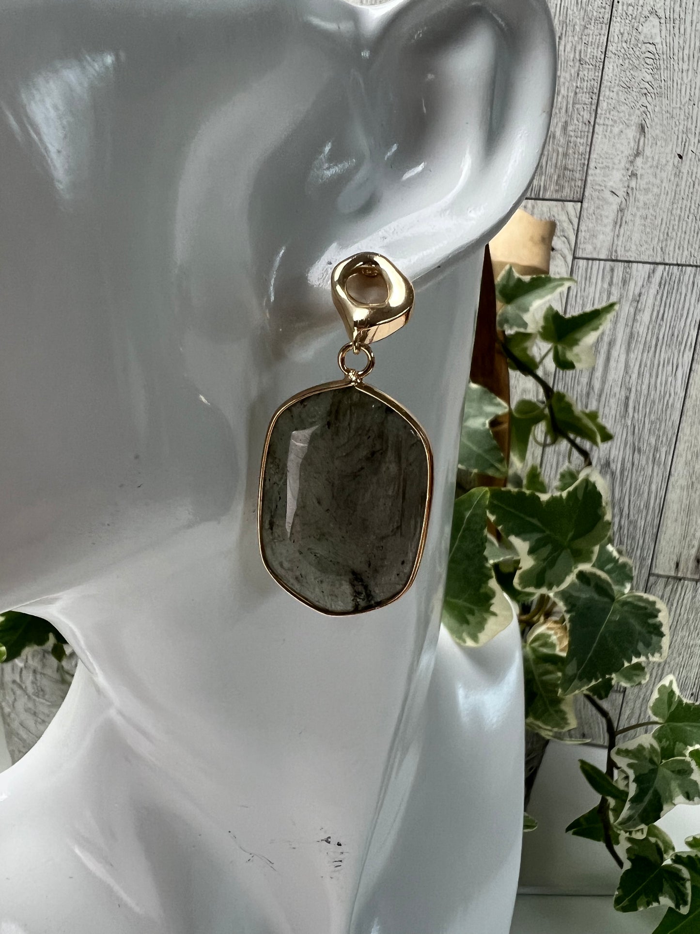 Statement Labradorite Earrings
