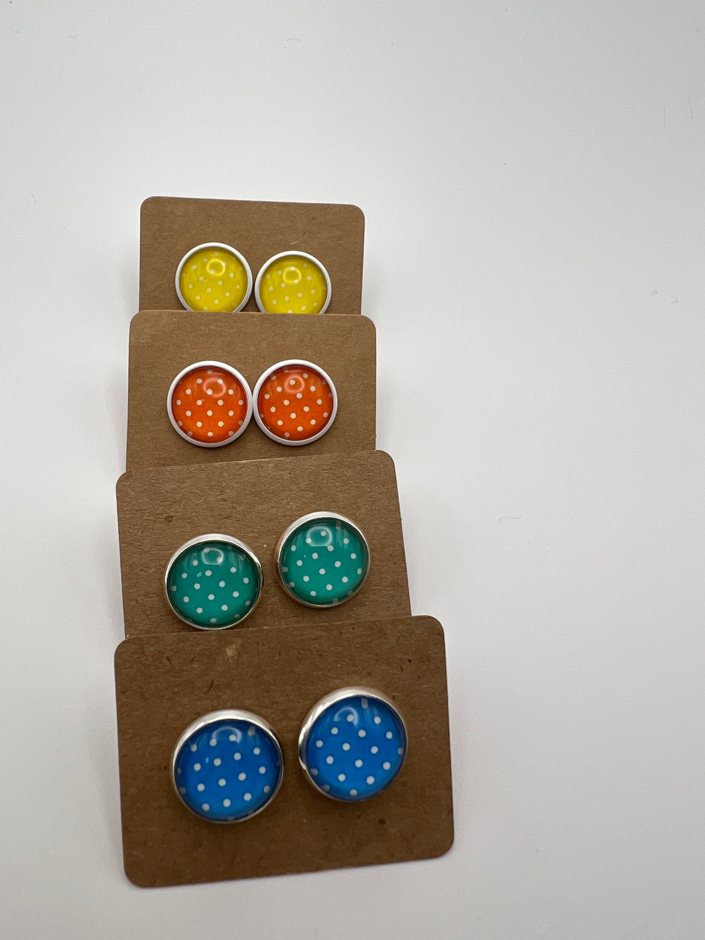 Colorful Polka-Dot Stud Earrings