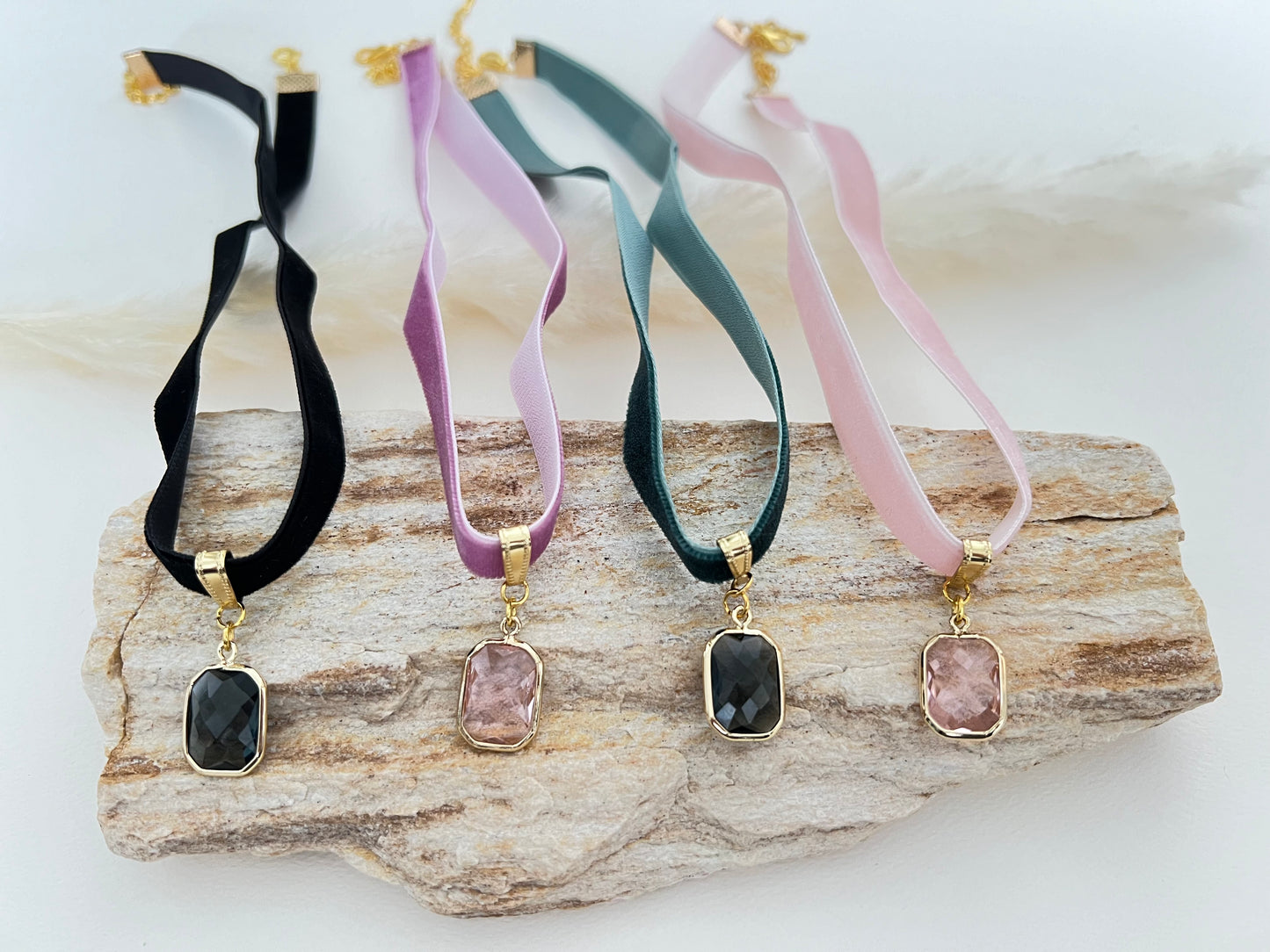 Velvet Choker with Stylish Pendant