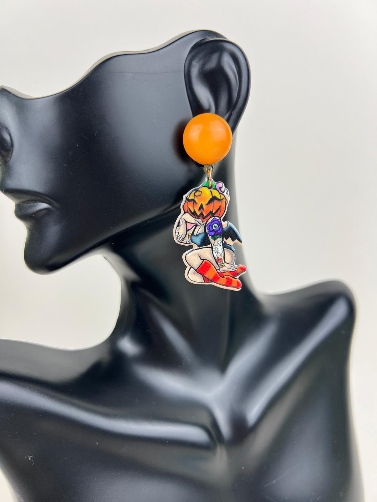 Sexy Pumpkin Lady Earrings