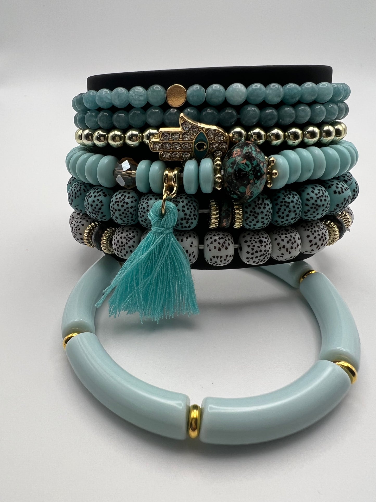 Trendy Stackable Bead Bracelet Set