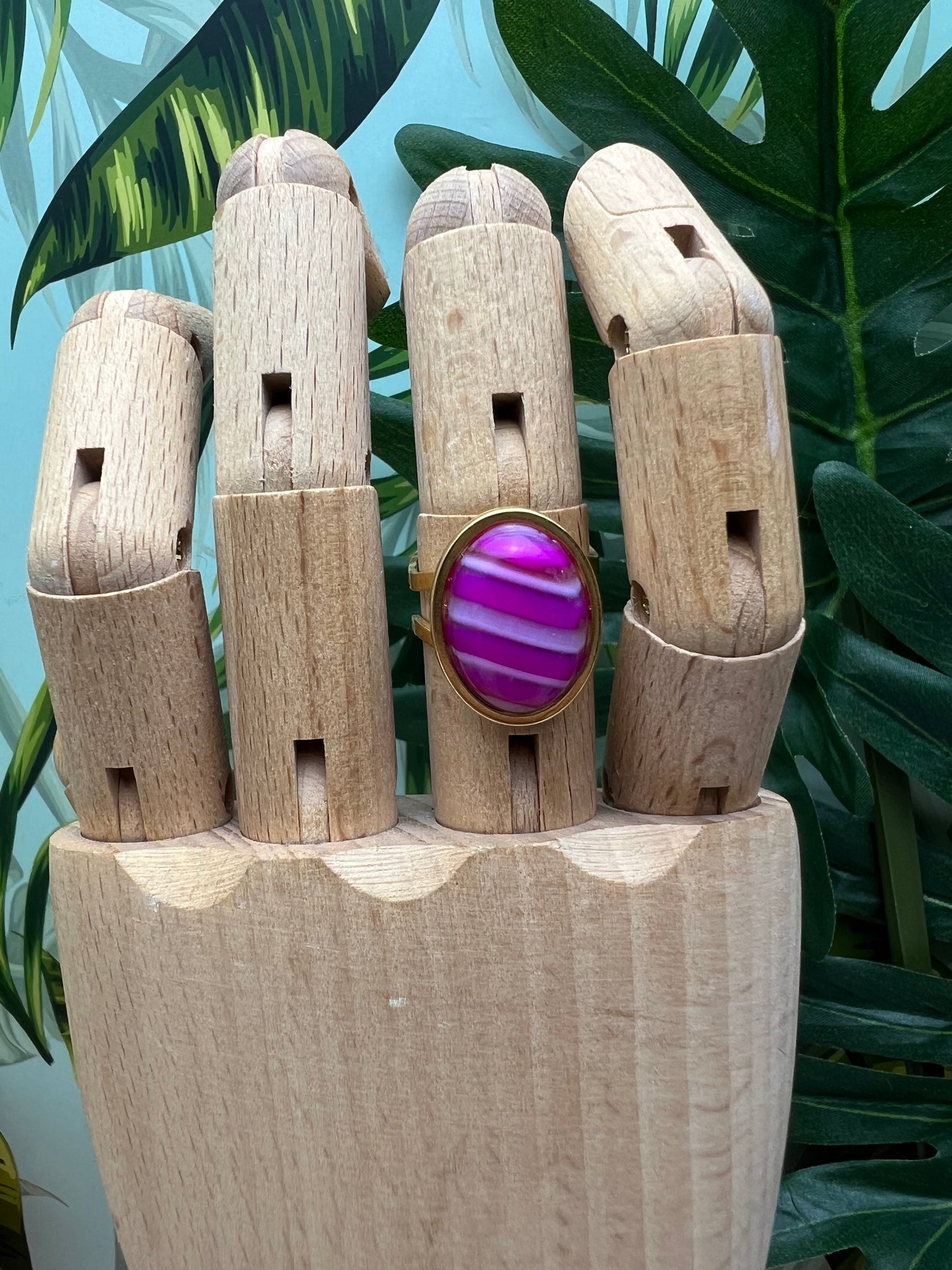 Agate Oval Statement Rings