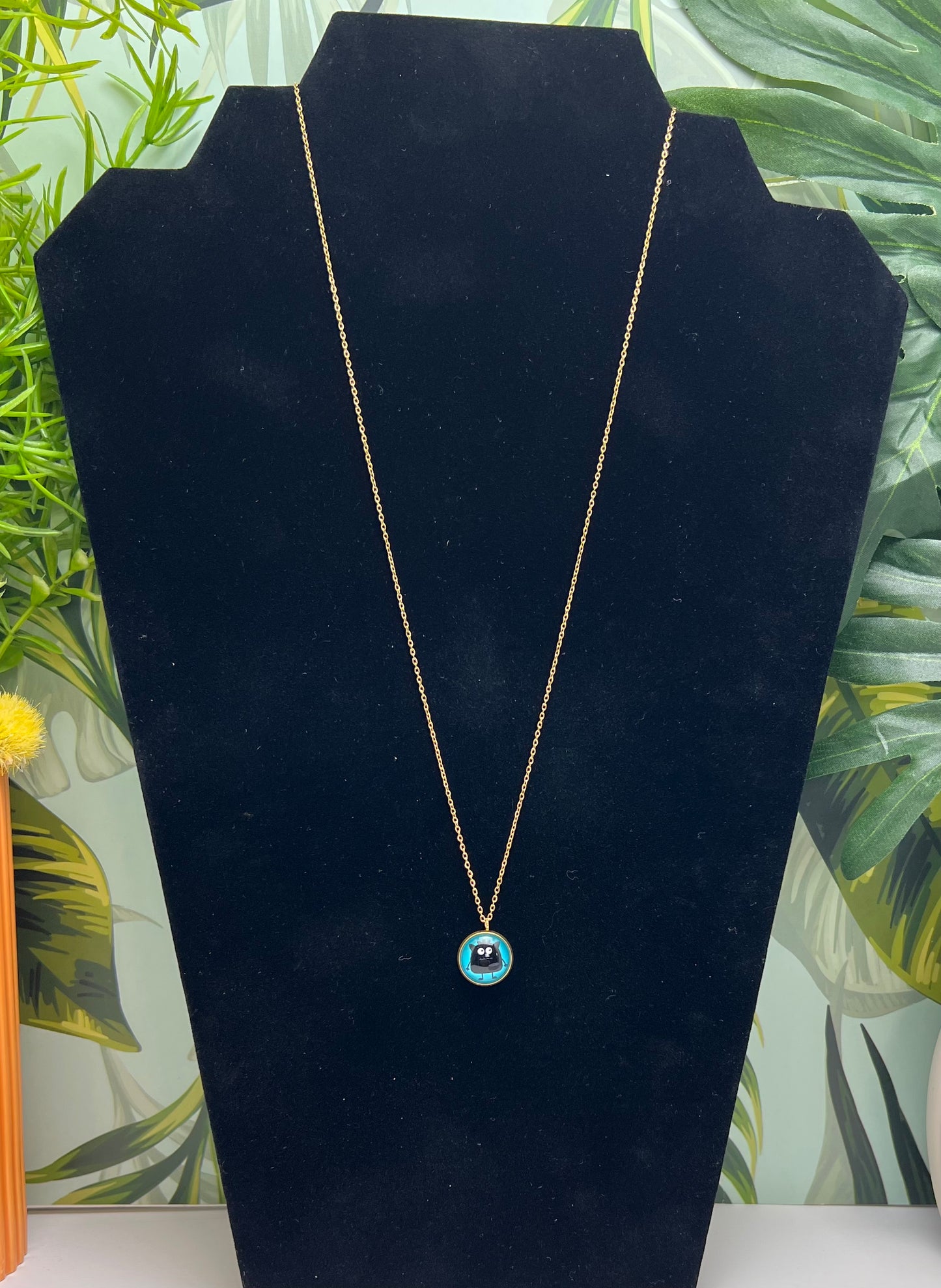 Cutesy Monster Pendant Necklace