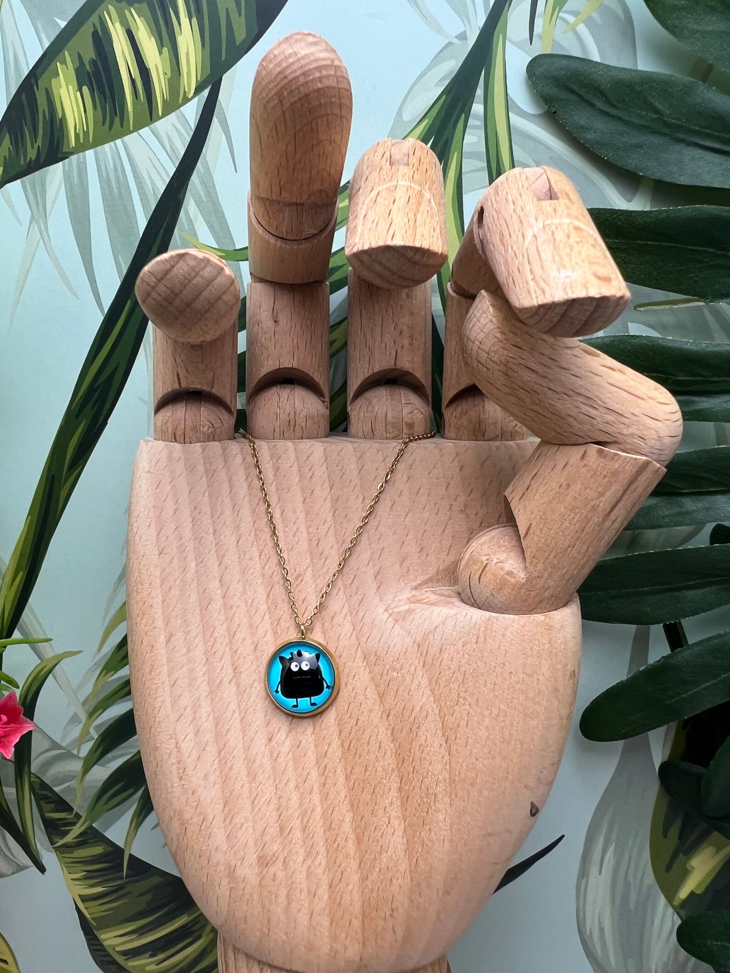 Cutesy Monster Pendant Necklace