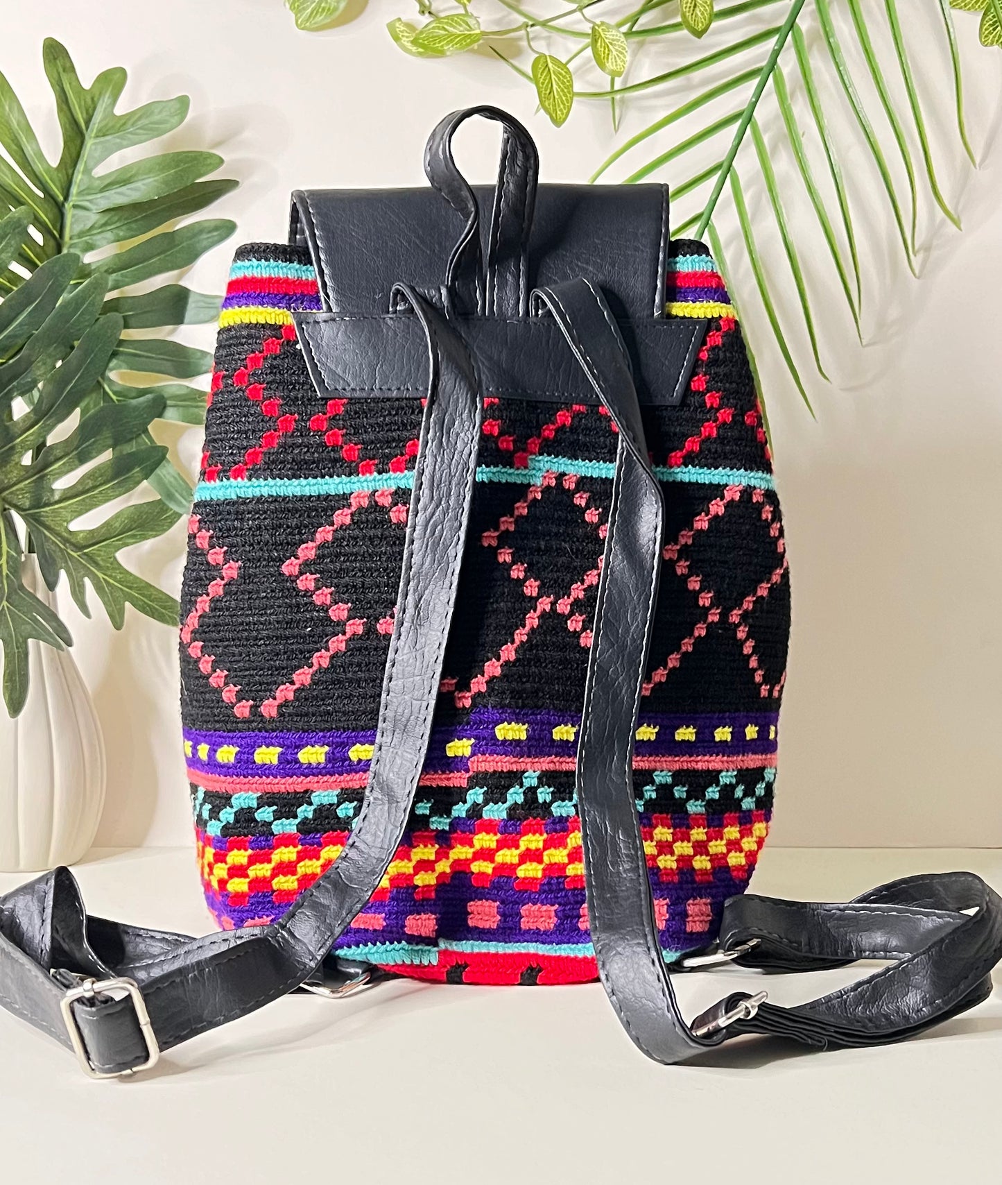 Bohemian Colorful Knitted Backpack