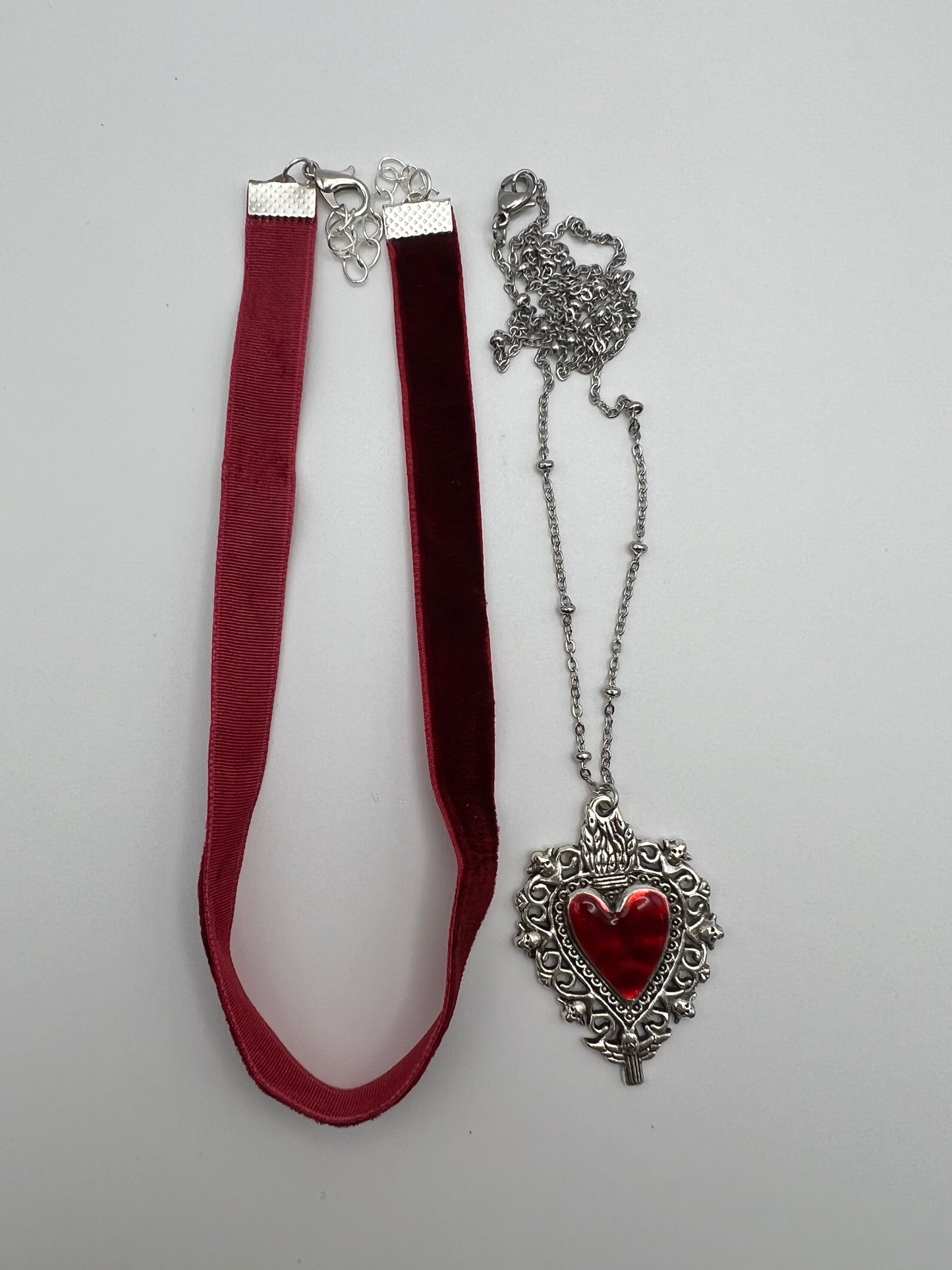 Gothic Heart Necklace Set