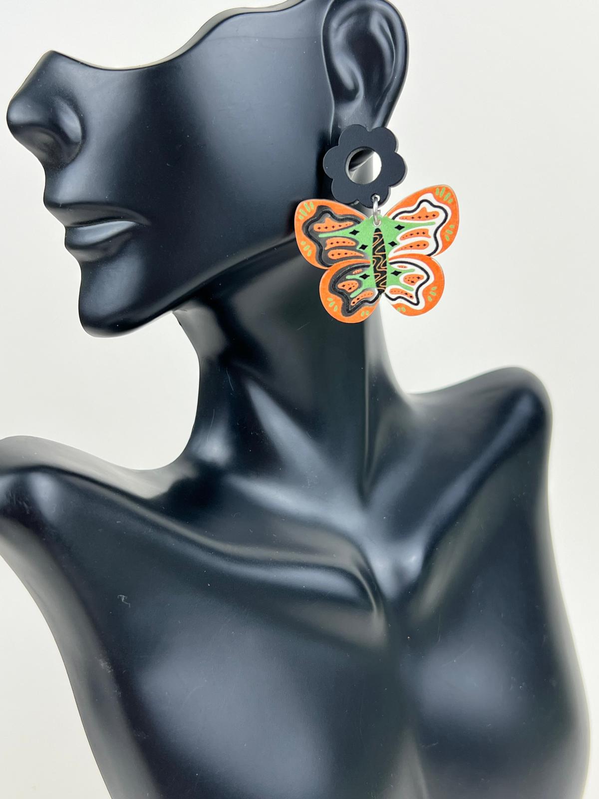 Eye Catching Clear Butterfly Earrings