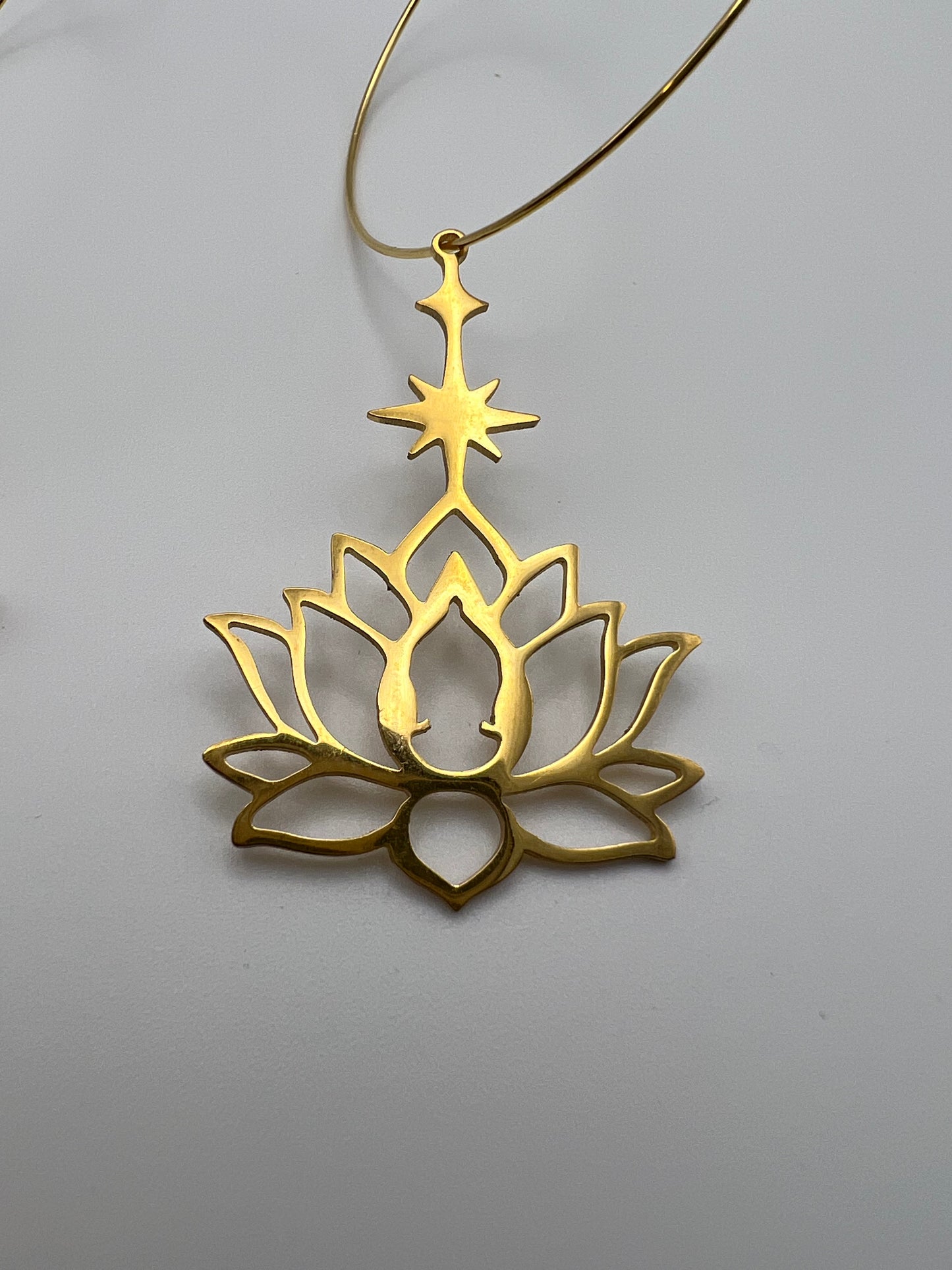 Lotus Buddha Pendant Hoops