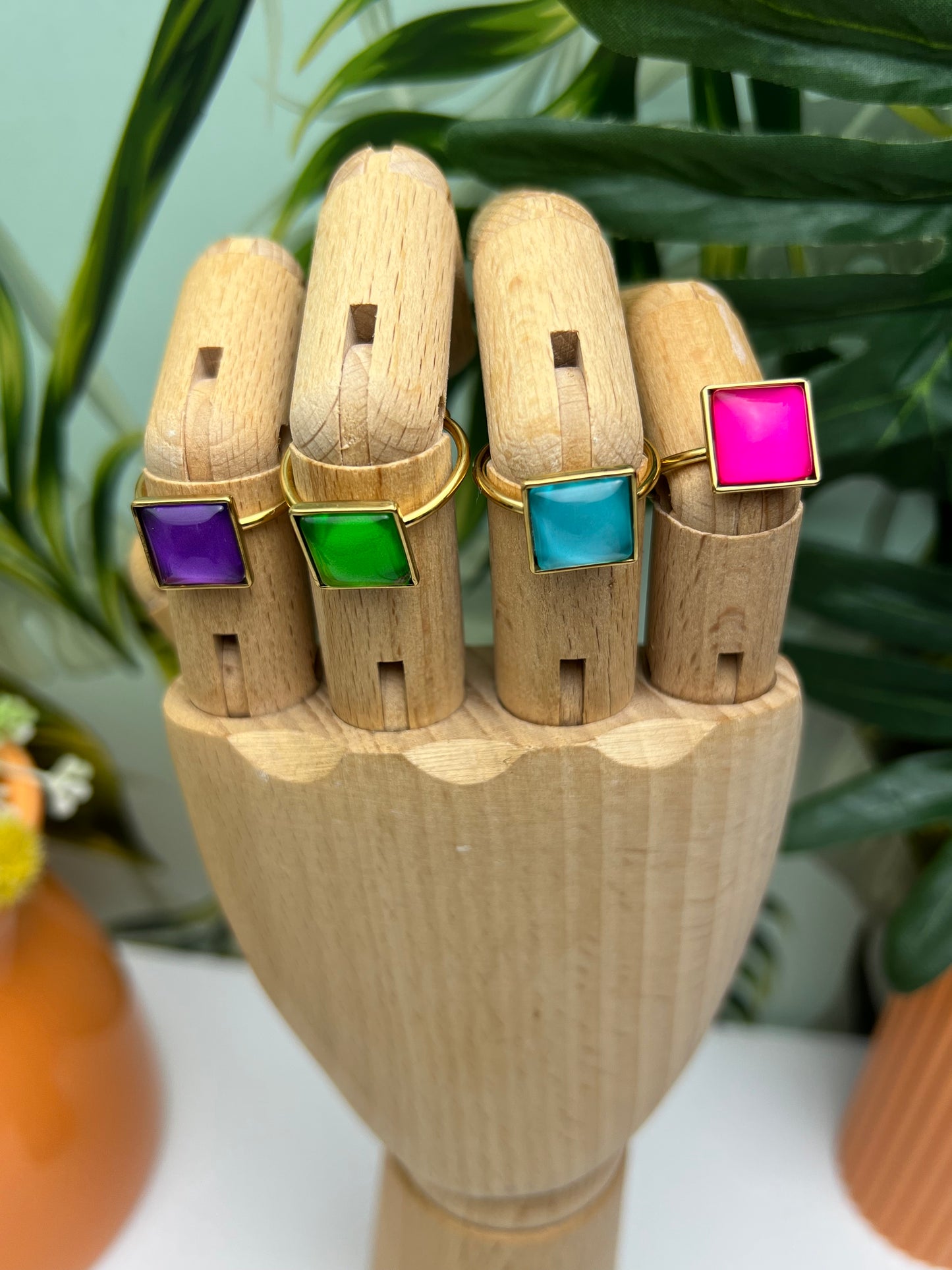 Dainty Pop-of-Color Rings