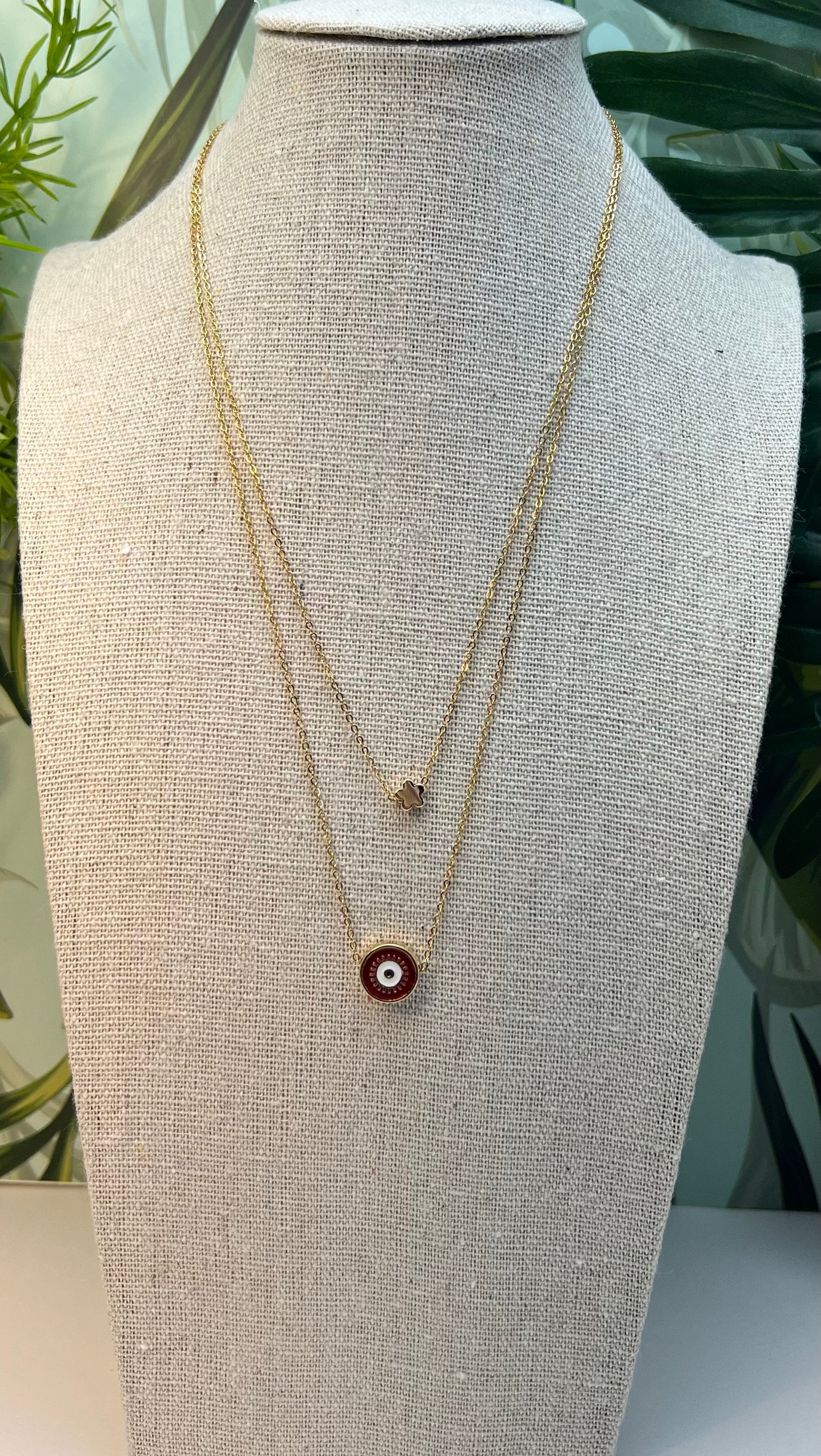 Pop-of-Color Evil Eye Necklace