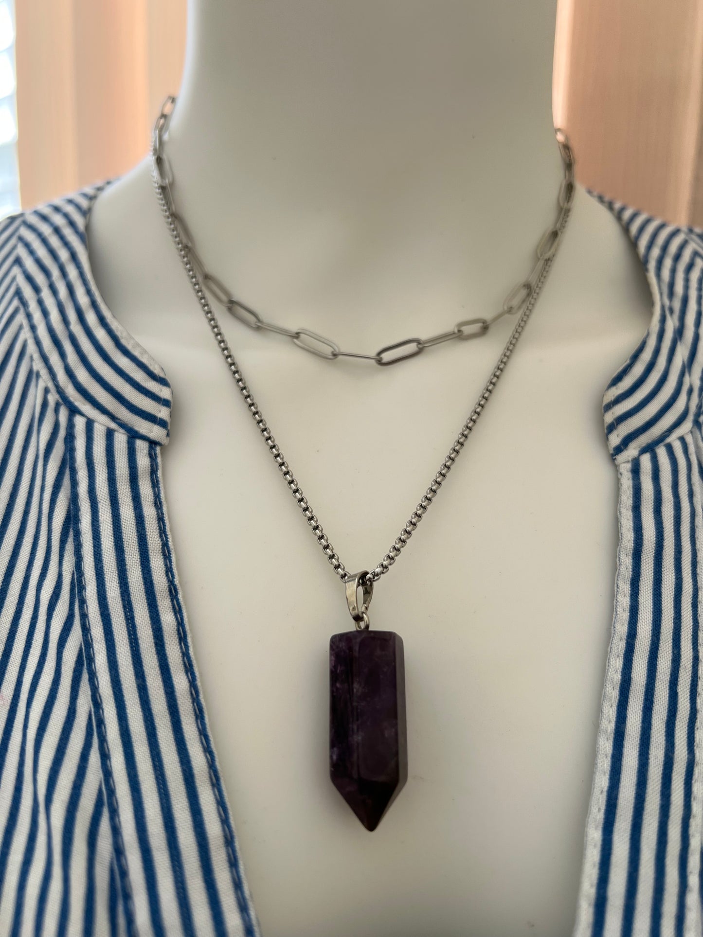 Purple Amethyst Multi-Strain Necklace